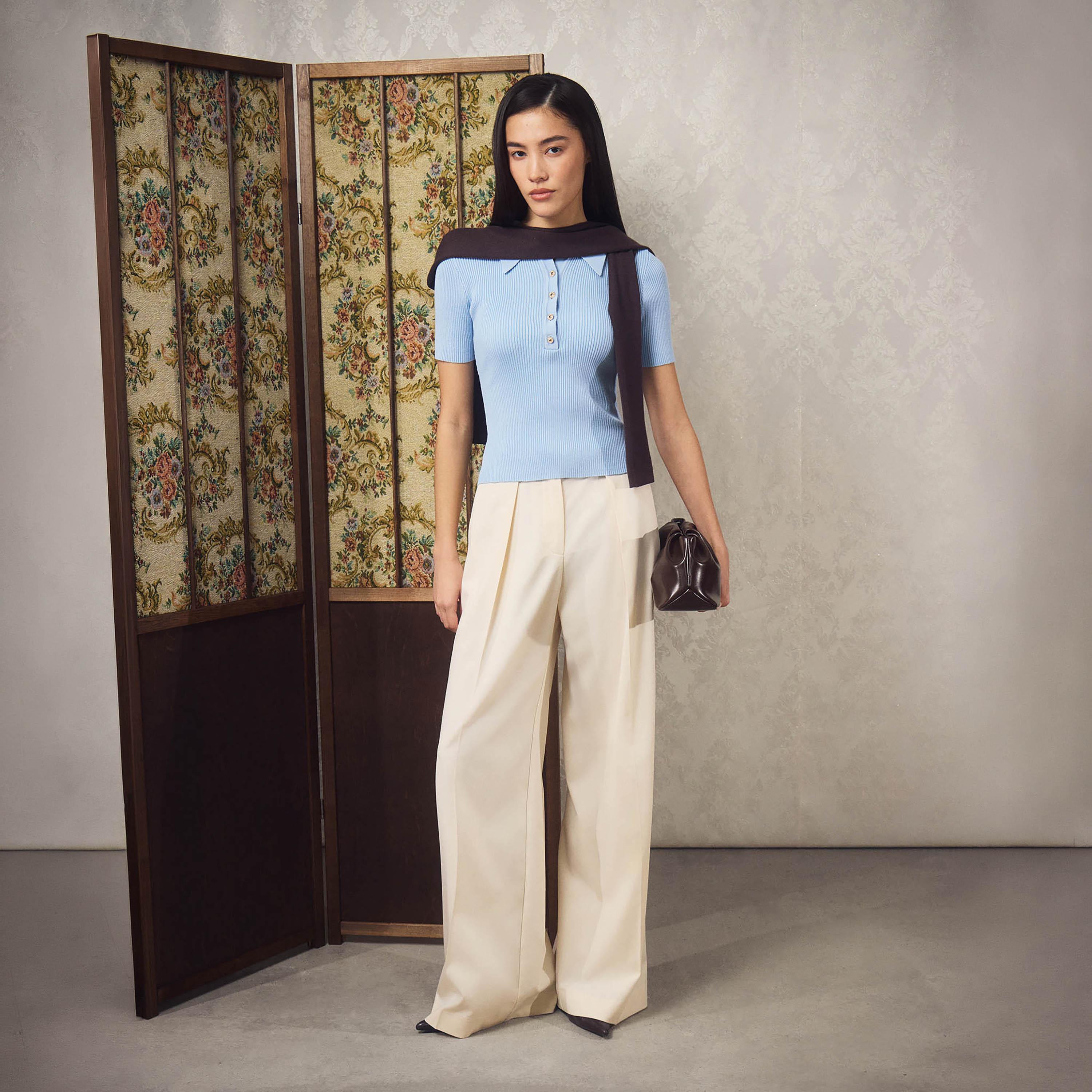 بنطال نسائي بقصة أرجل واسعة من ليتشي-women-clothing-bottoms-trousers-image-4