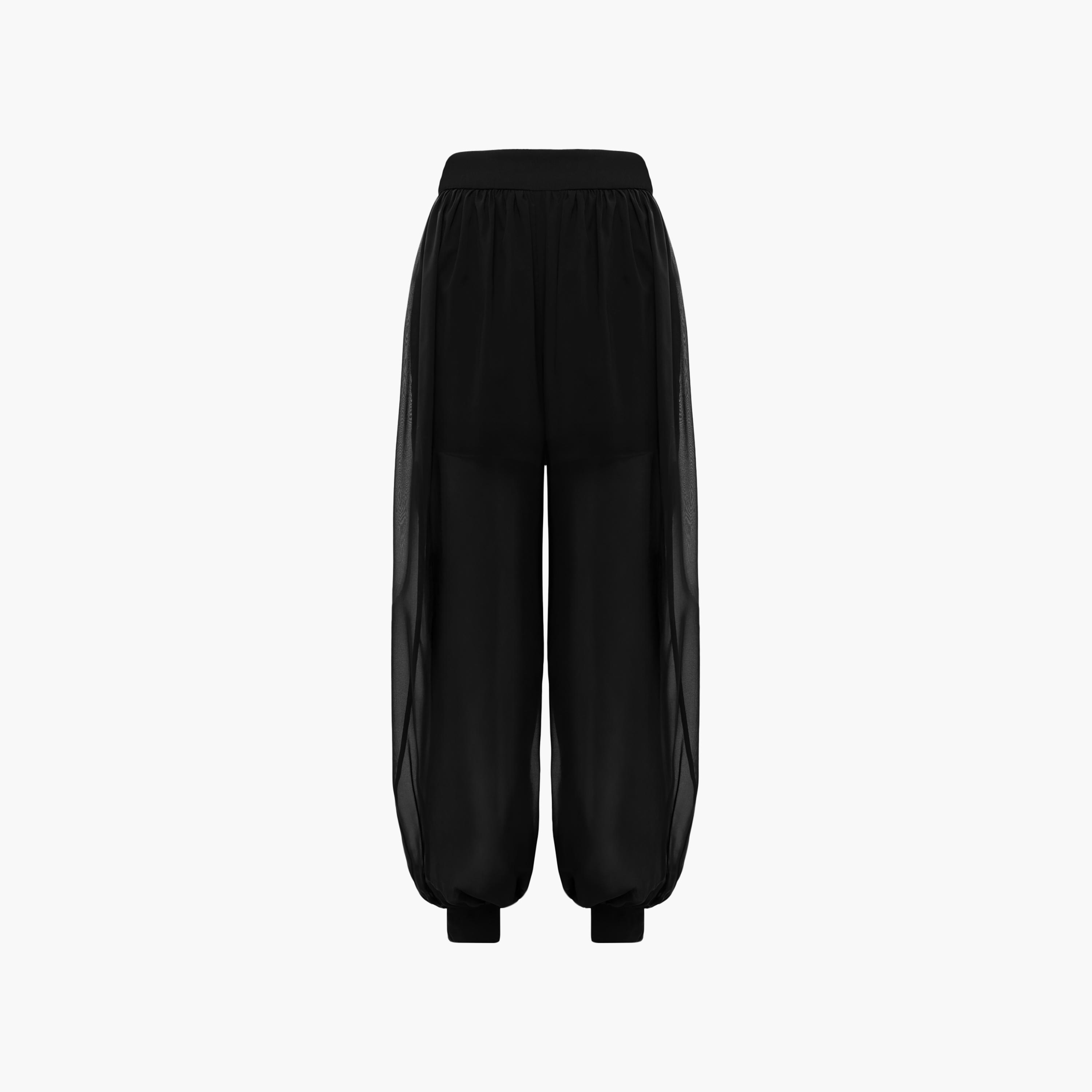 بنطال نسائي بتصميم بالون (منفوخ) باللون الأسود من ليتشي-women-clothing-bottoms-trousers-image-5