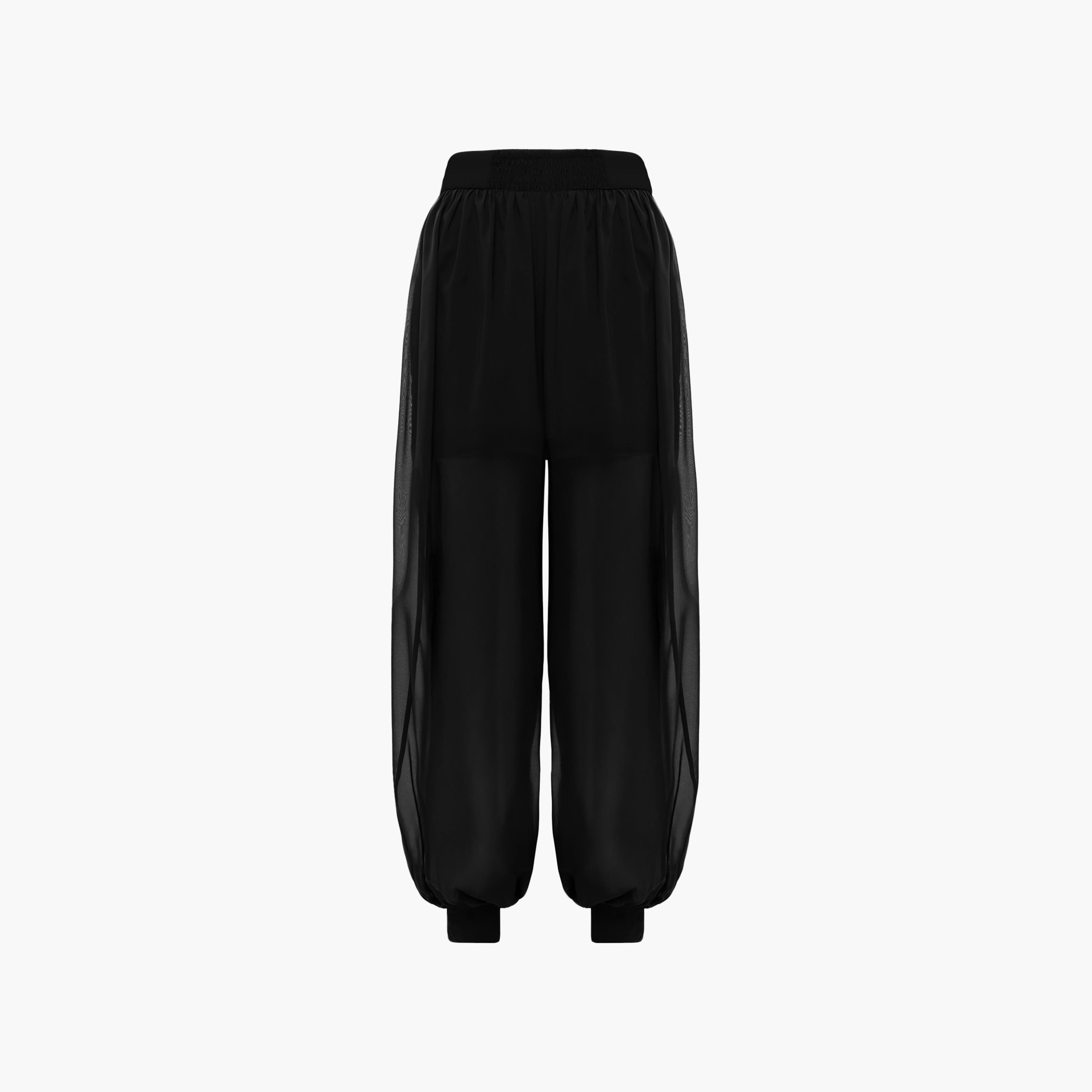 بنطال نسائي بتصميم بالون (منفوخ) باللون الأسود من ليتشي-women-clothing-bottoms-trousers-image-6