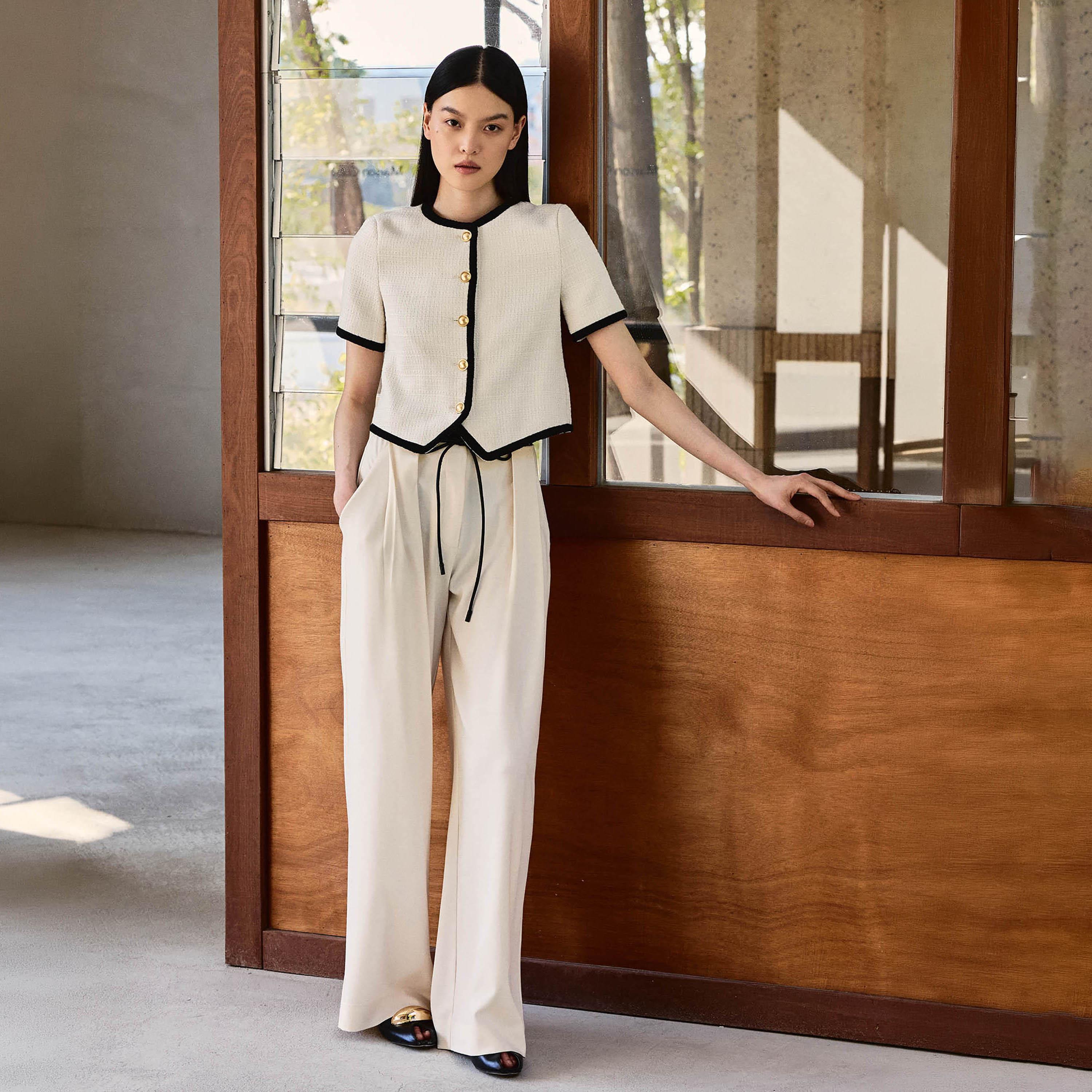 بنطال نسائي بقصة أرجل واسعة من ليتشي-women-clothing-bottoms-trousers-image-2