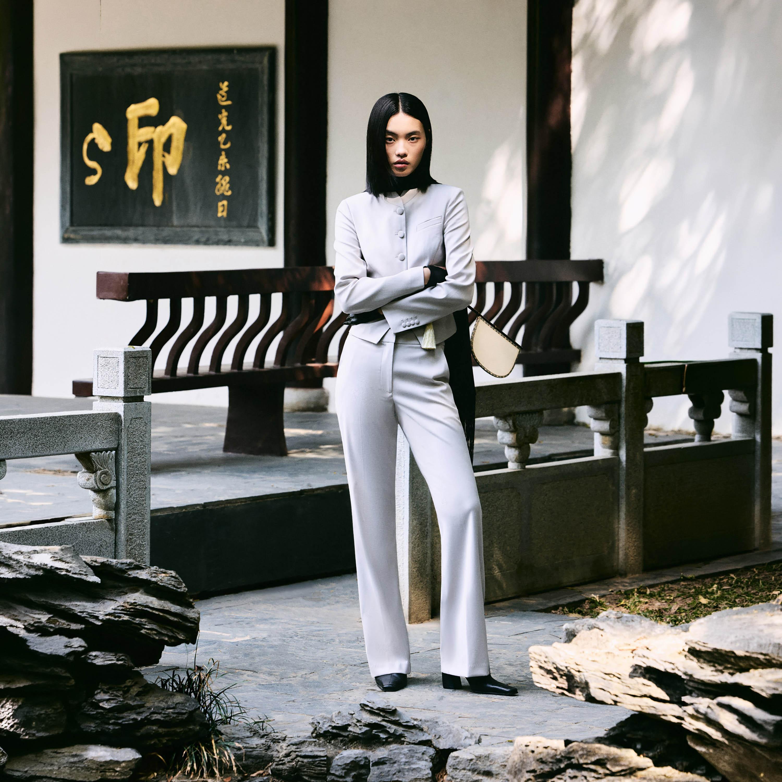 Lichi Grey Straight Women's Trousers-women-clothing-bottoms-trousers-image-2