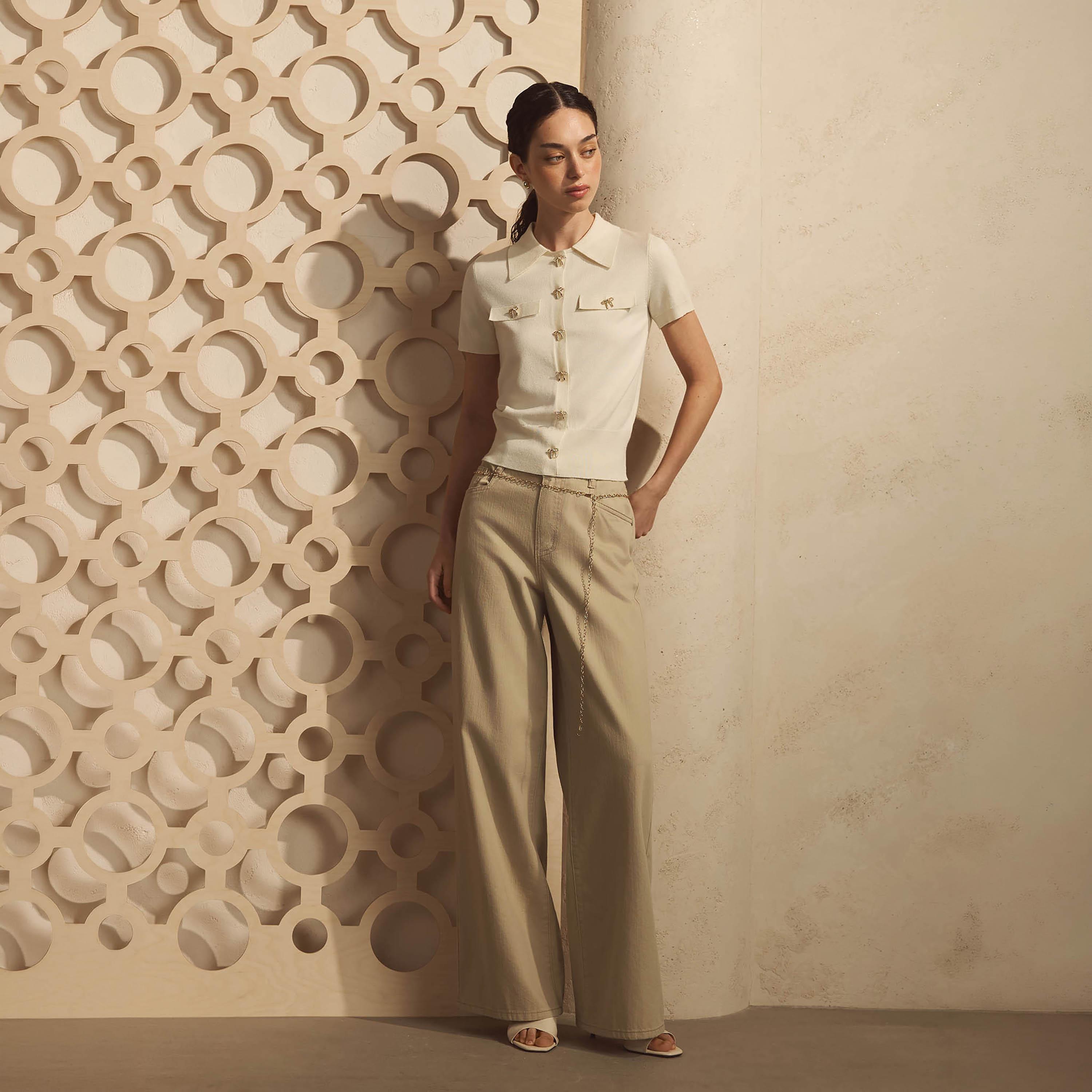 بنطال نسائي بقصة أرجل واسعة من ليتشي-women-clothing-bottoms-trousers-image-2