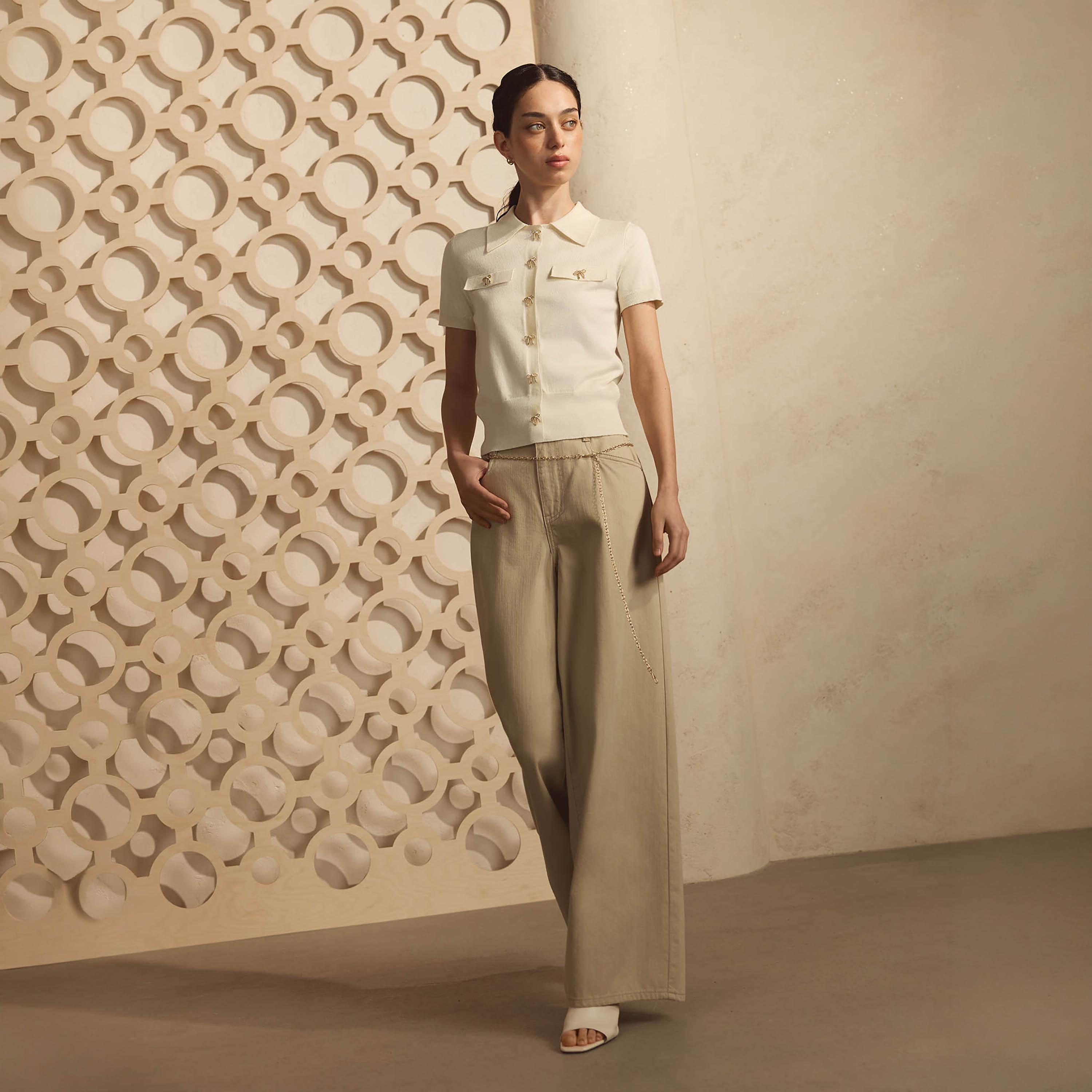 بنطال نسائي بقصة أرجل واسعة من ليتشي-women-clothing-bottoms-trousers-image-3