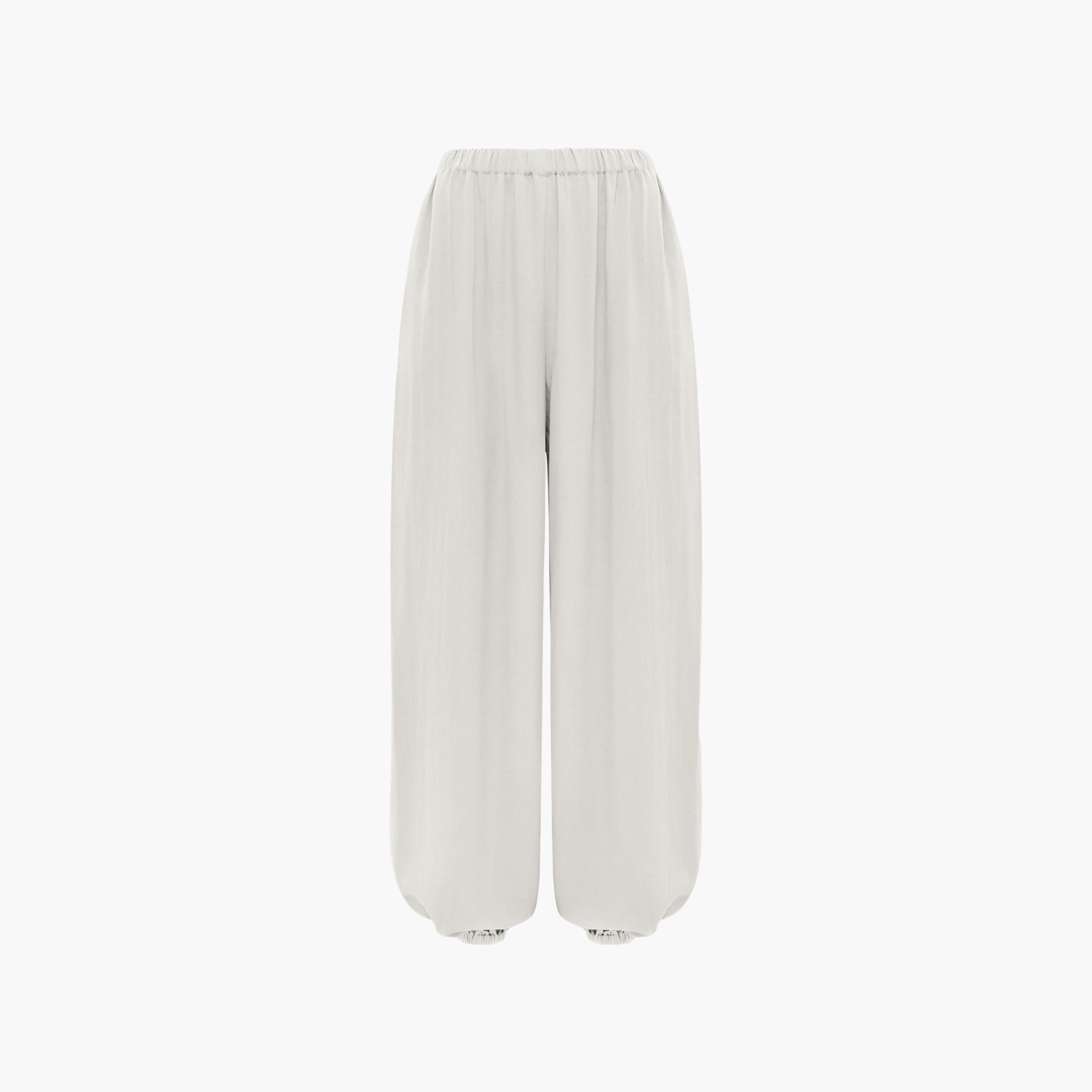 بنطال نسائي بتصميم بالون (منفوخ) باللون الأبيض من ليتشي-women-clothing-bottoms-trousers-image-5