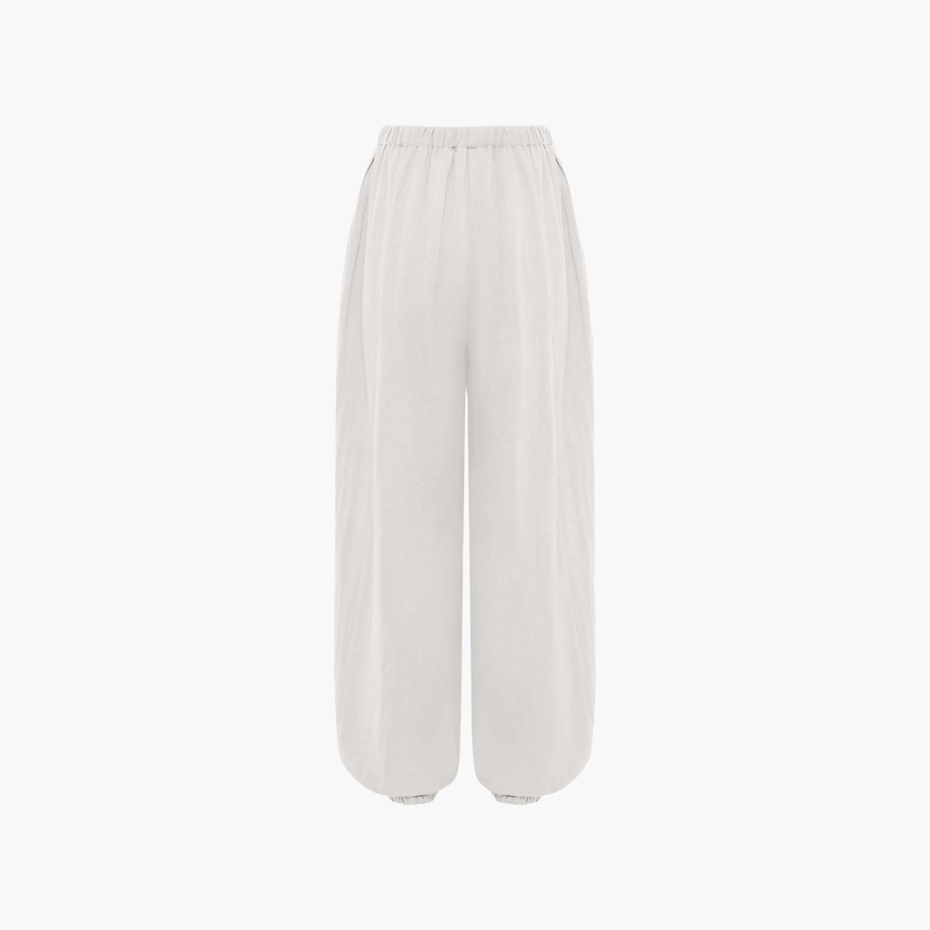 بنطال نسائي بتصميم بالون (منفوخ) باللون الأبيض من ليتشي-women-clothing-bottoms-trousers-image-6