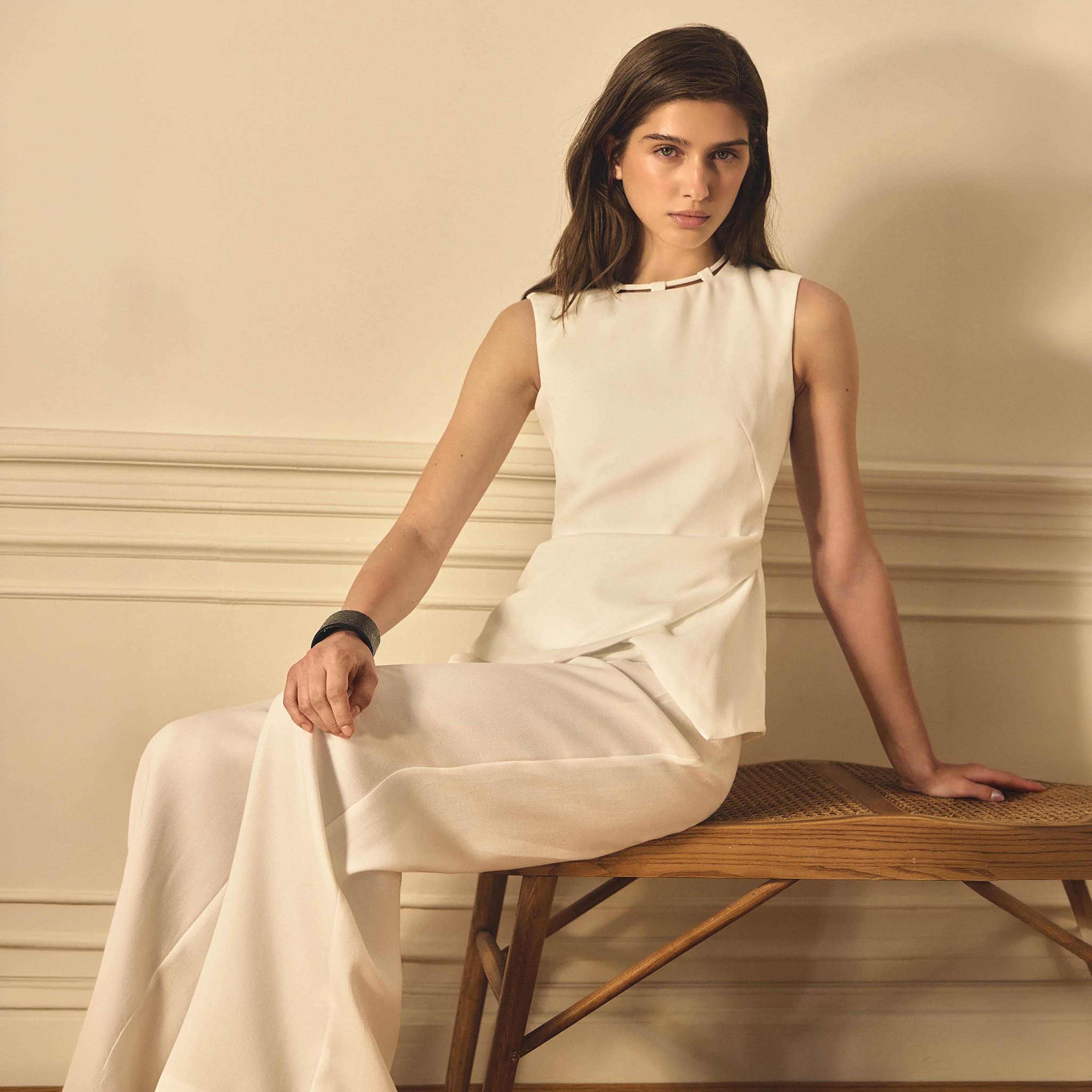 Lichi White Wide Leg Women's Trousers-women-clothing-bottoms-trousers-image-4