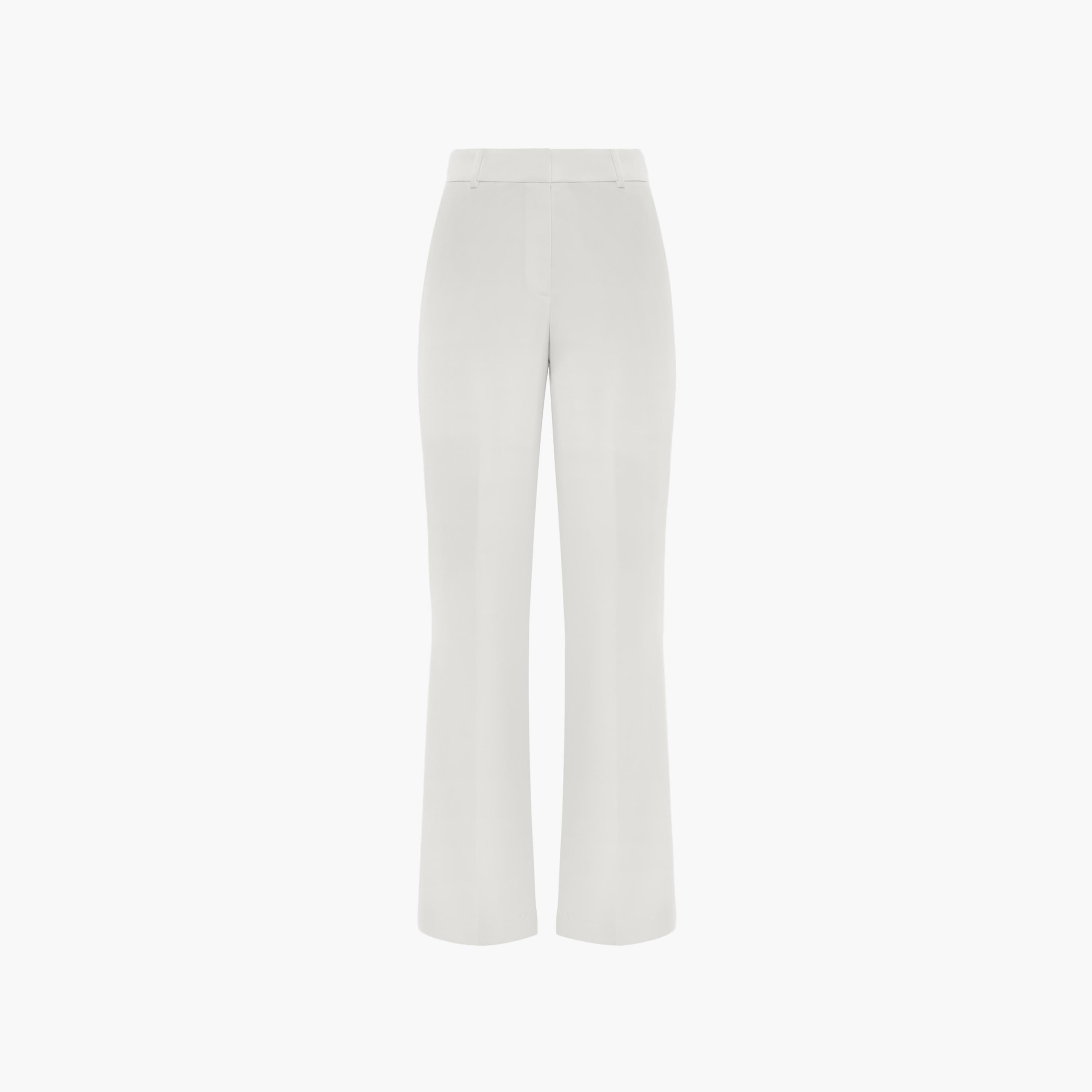 بنطال نسائي ستان بقصة بوت كات (شارلستون) باللون الأبيض من ليتشي-women-clothing-bottoms-trousers-image-4