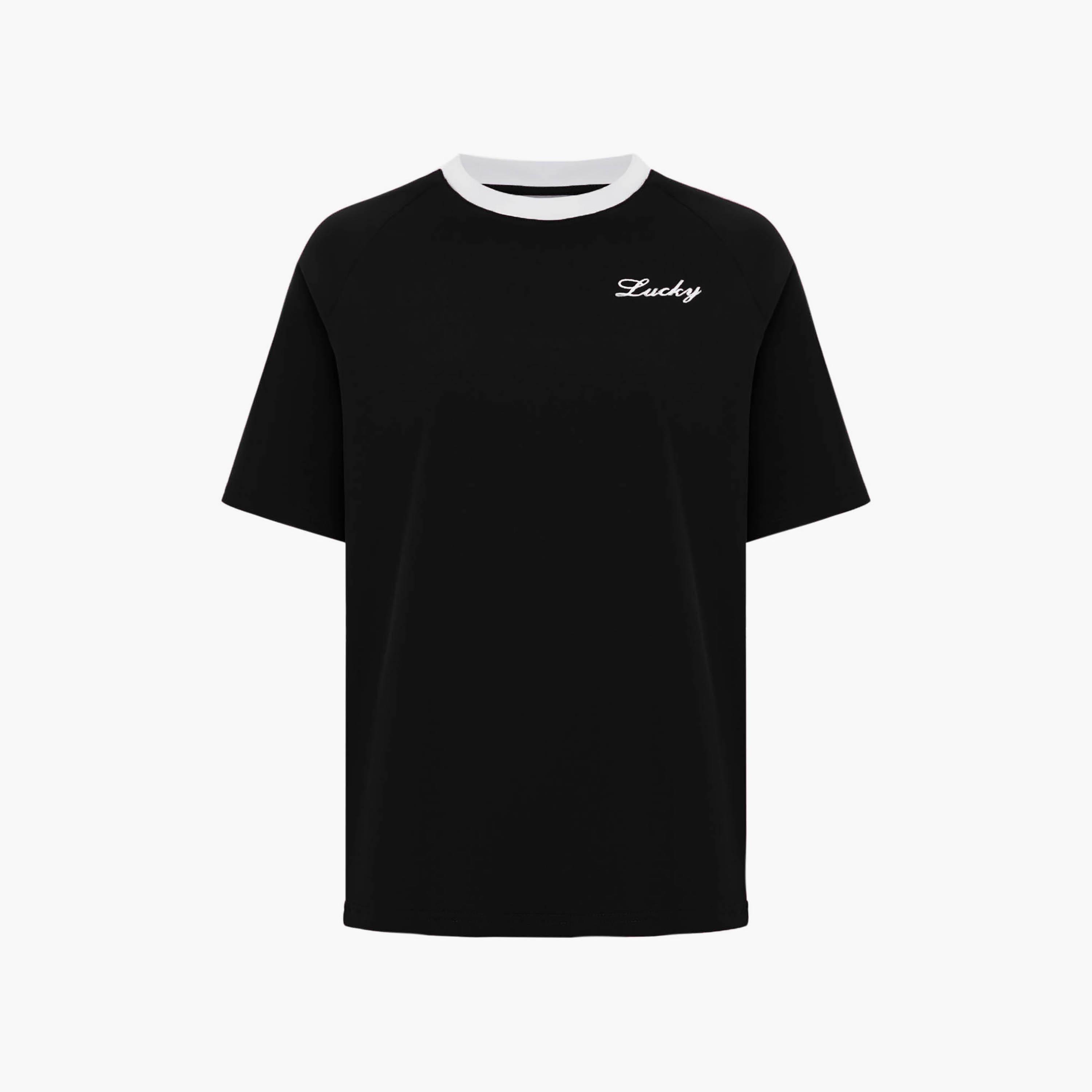 تيشيرت قطن ستريتش أسود للنساء من ليتشي-women-clothing-tshirts-image-5