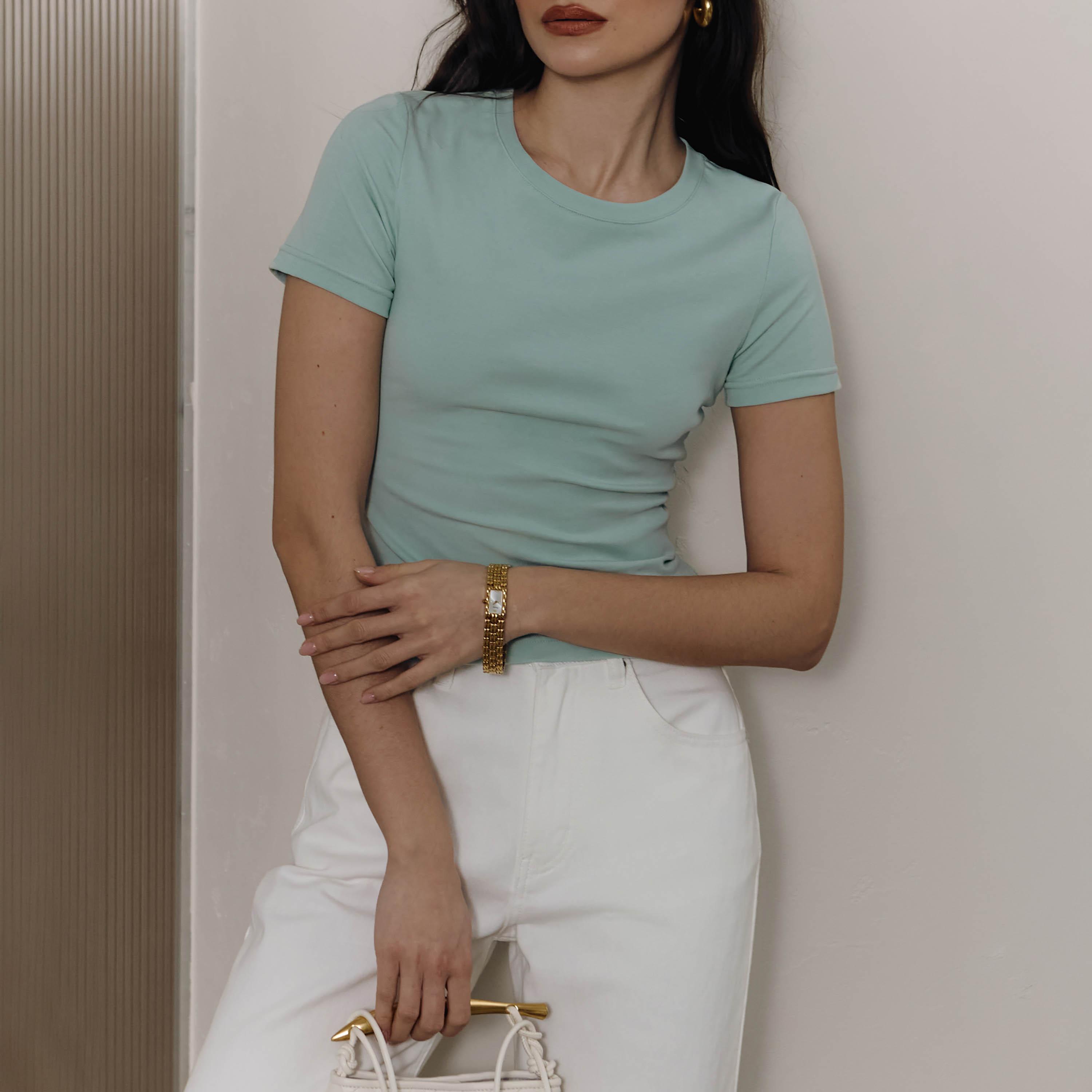 تيشيرت أخضر مينت للنساء من ليتشي-women-clothing-tshirts-image-4
