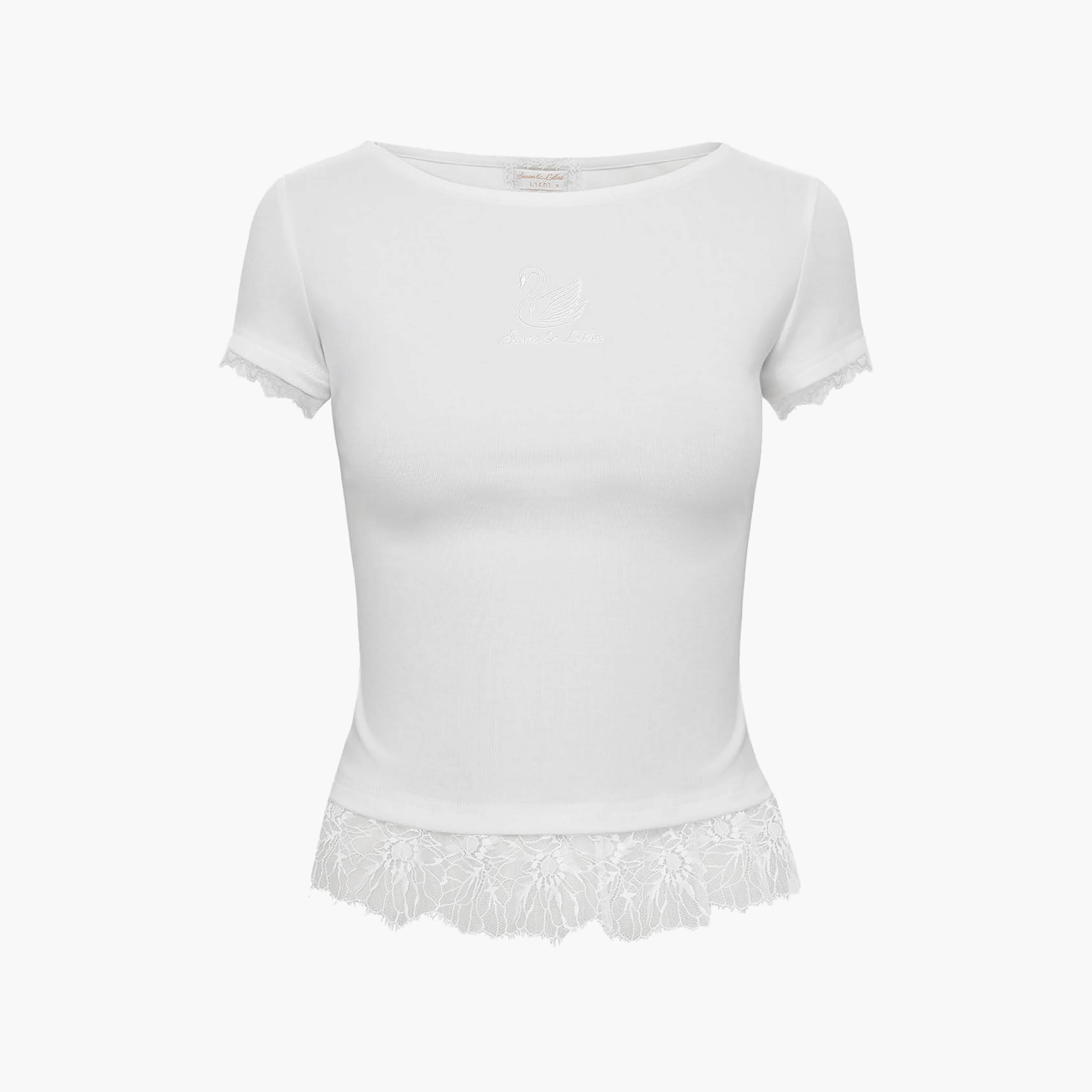 بلوزة مزينة بالدانتيل للنساء باللون الأبيض من ليتشي-women-clothing-shirtsandblouses-blouses-image-4