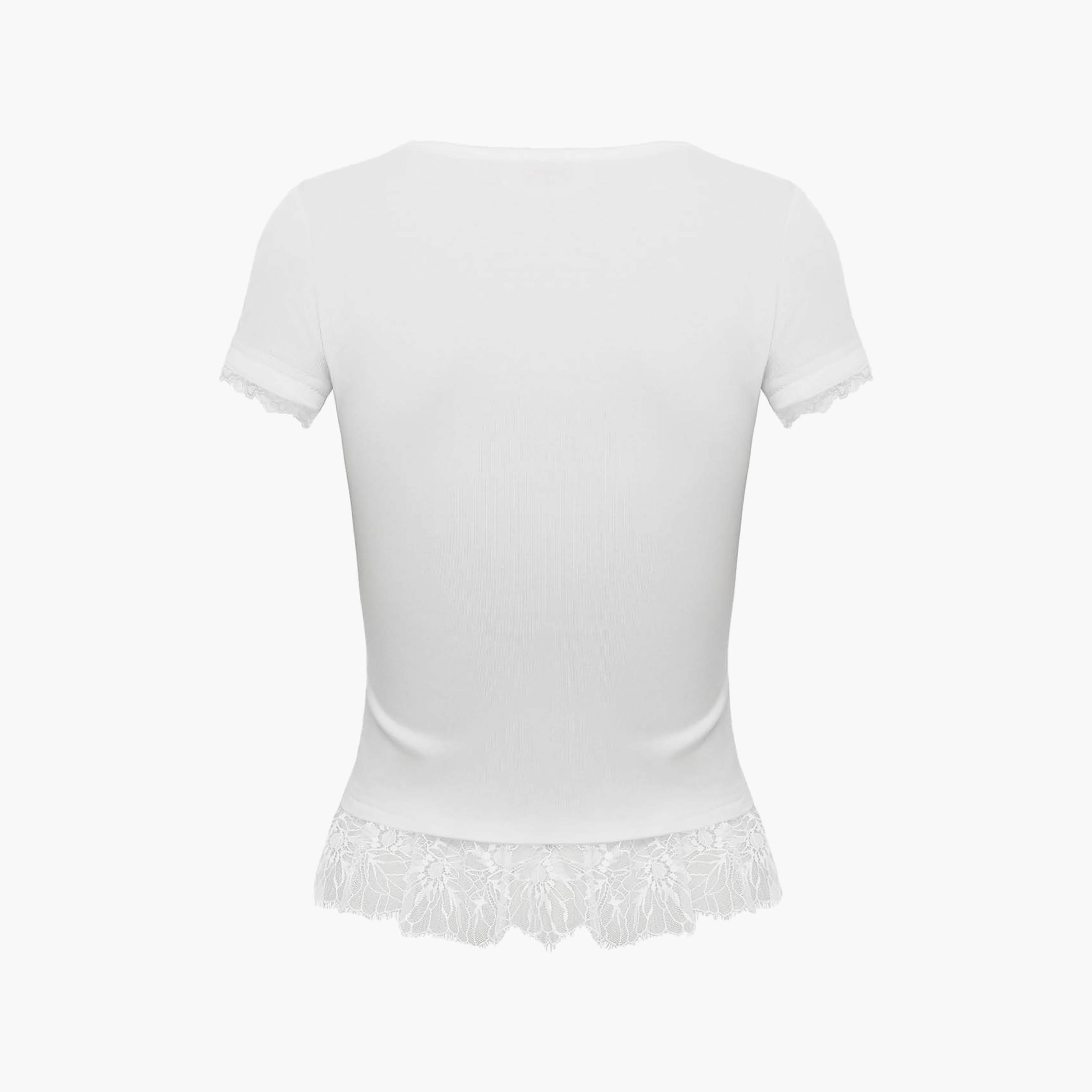 بلوزة مزينة بالدانتيل للنساء باللون الأبيض من ليتشي-women-clothing-shirtsandblouses-blouses-image-5