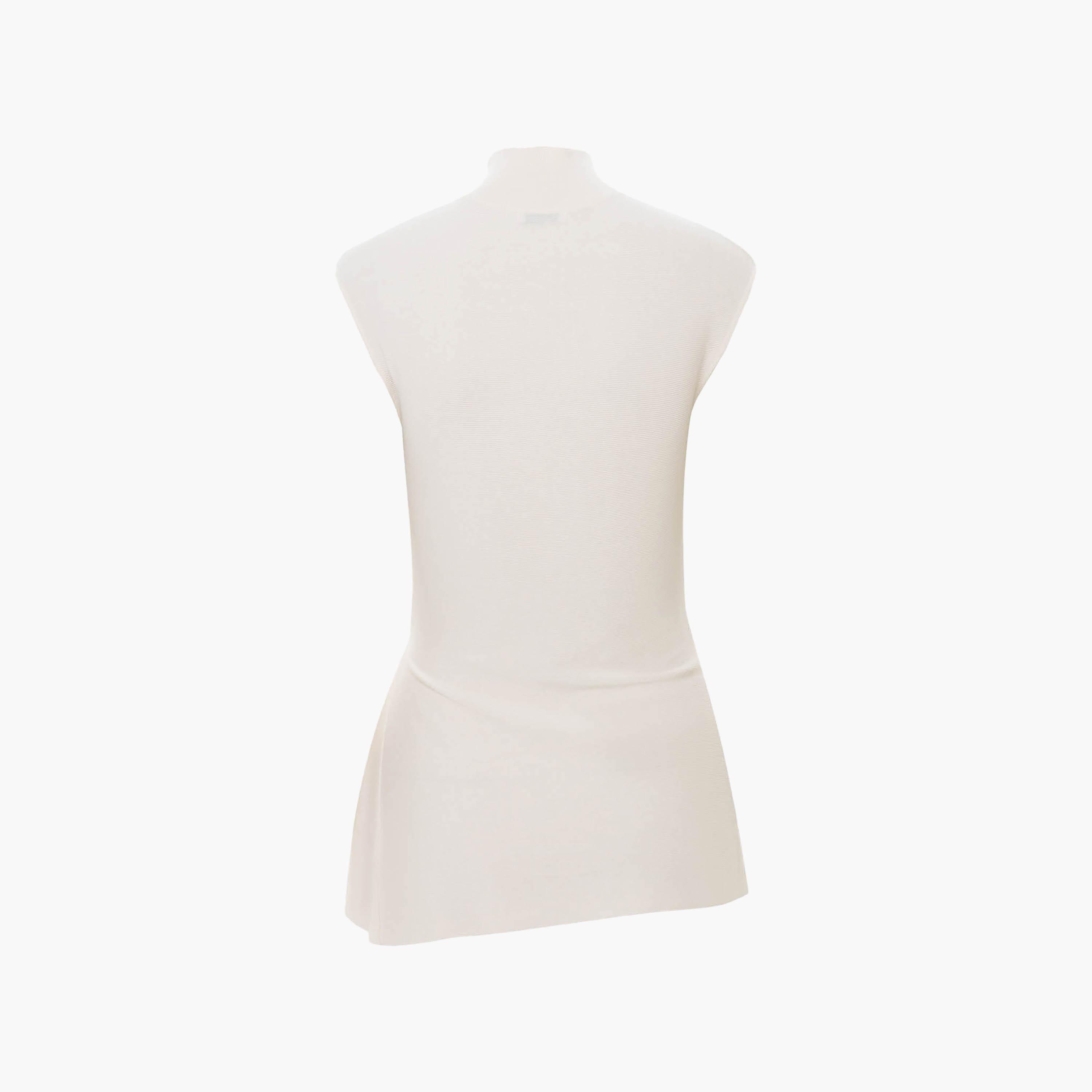 Lichi Cream Jersey High Neck Women's Peplum Top-women-clothing-shirtsandblouses-blouses-image-6