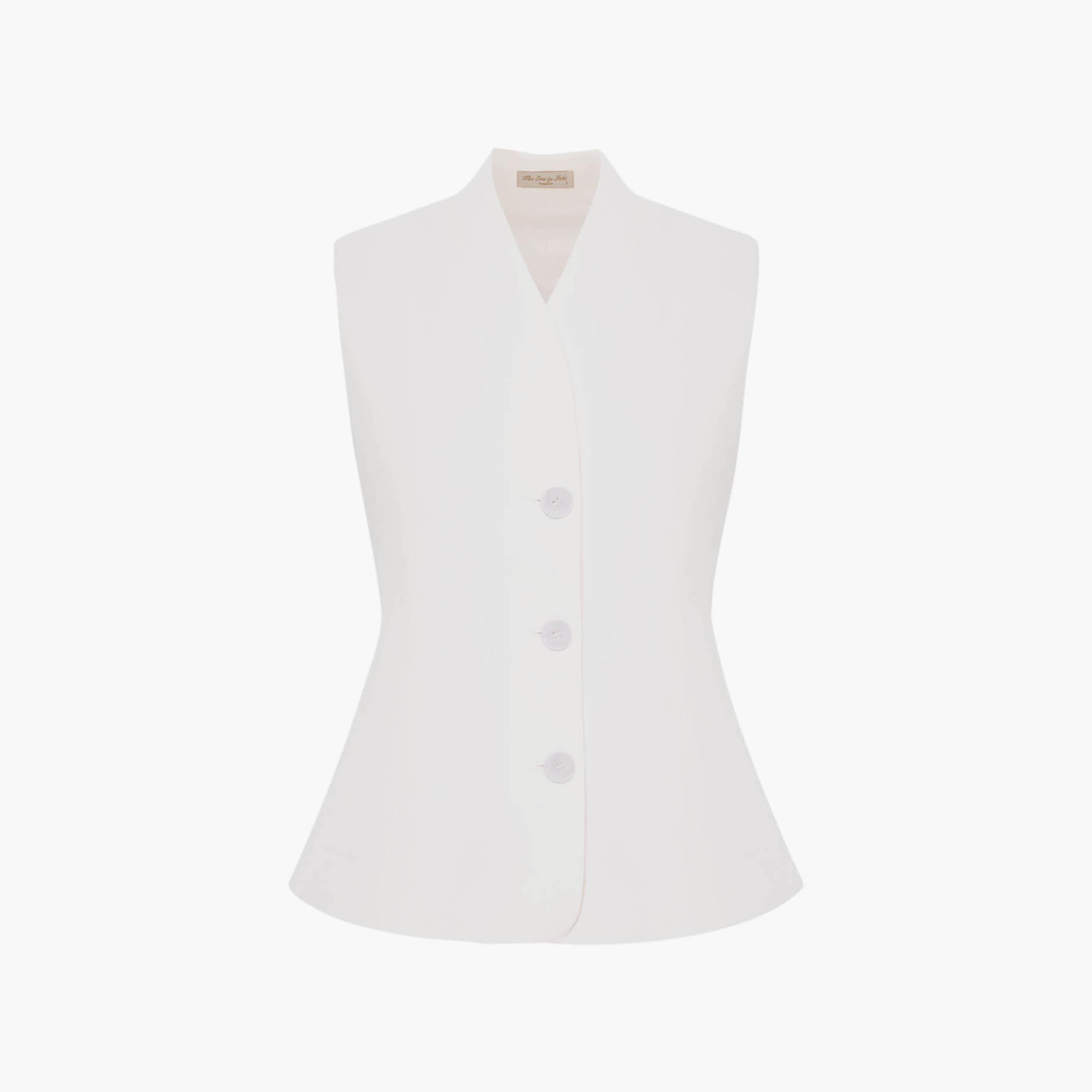 فيست (صدرية) بياقة عالية بيضاء للنساء من ليتشي-women-winterwear-coatsandjackets-waistcoats-image-5