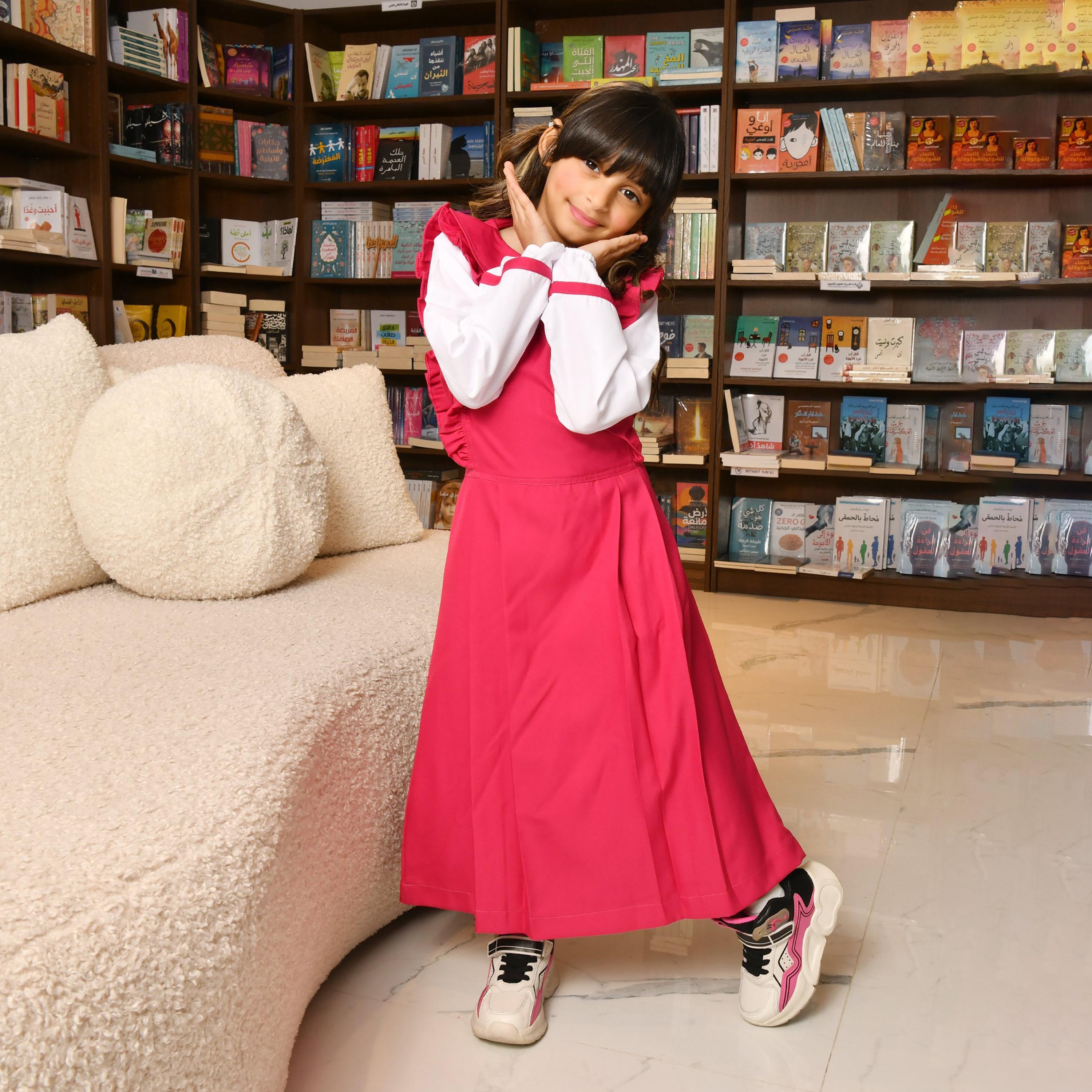 Hawraa Linen Peter Pan Collared Sleeveless Girls Pinafore Dress-girls-clothing-dressesandjumpsuits-image-4