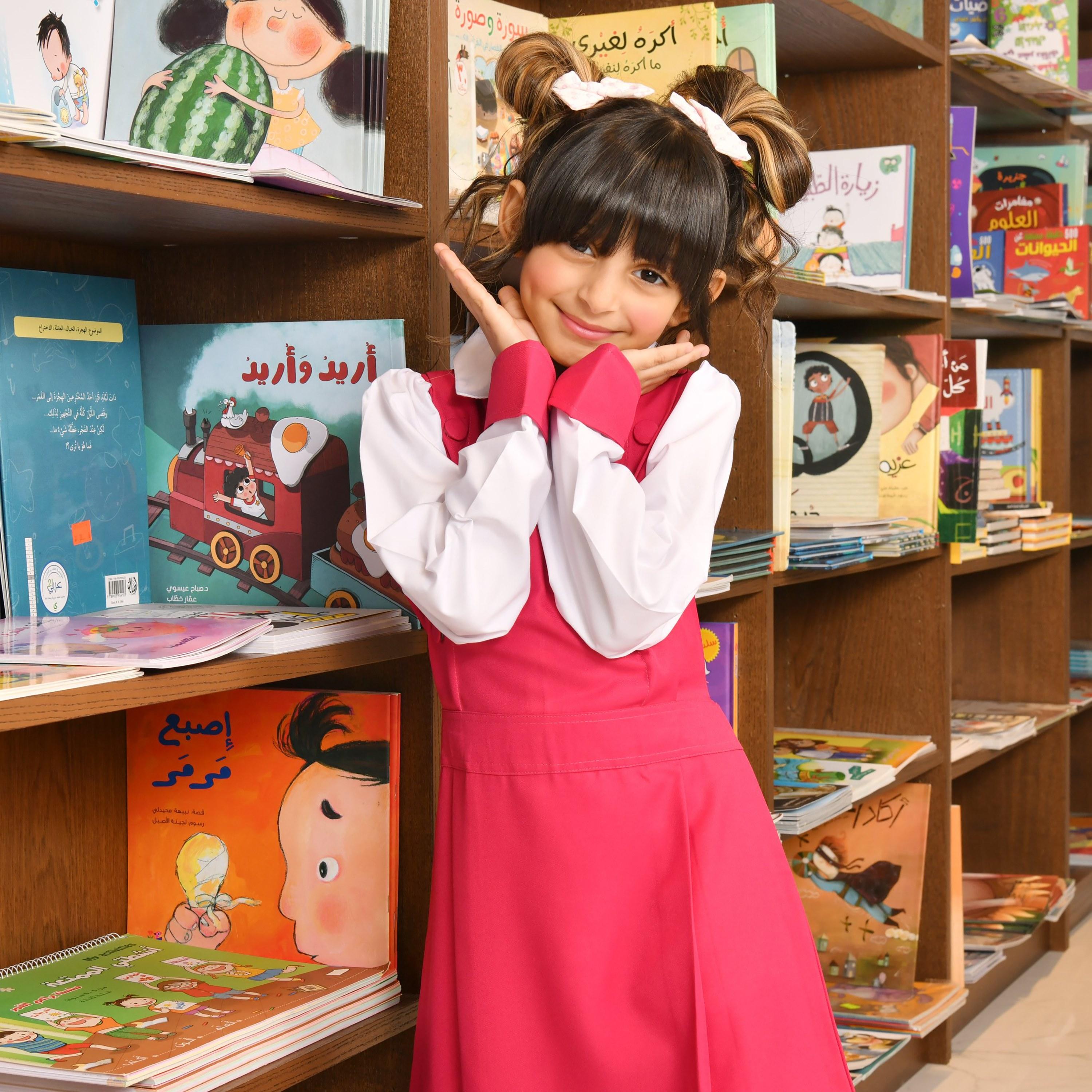 Hawraa Pink Linen Collared Sleeveless Girls Pinafore Dress-girls-clothing-dressesandjumpsuits-image-3