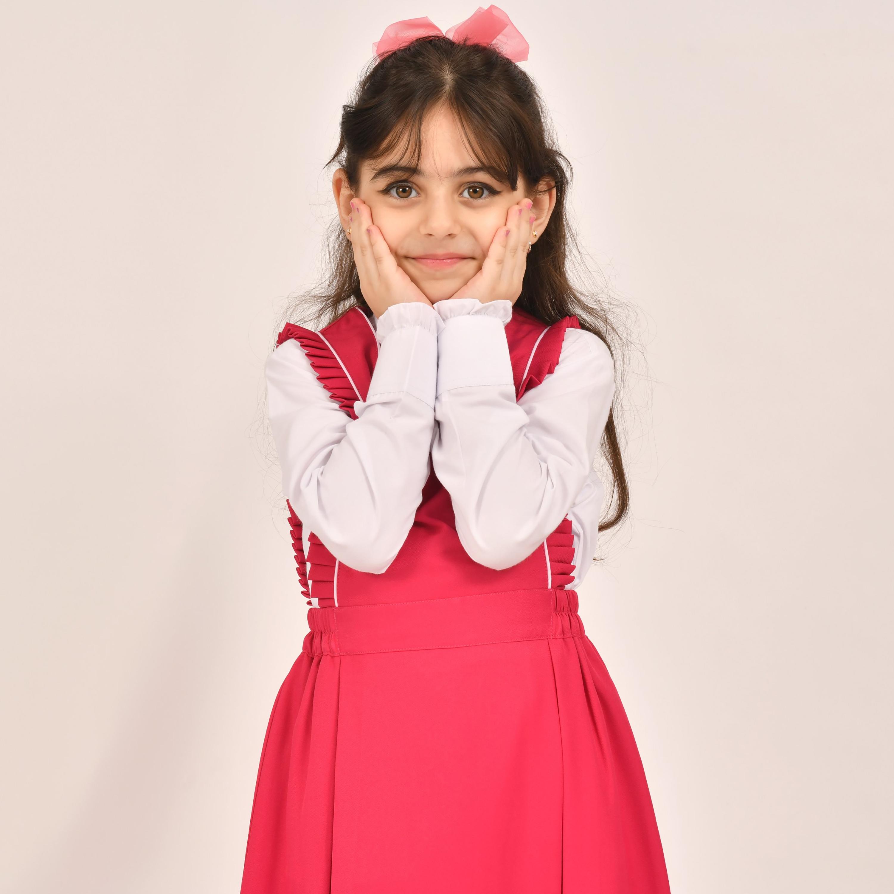 Hawraa Pink Linen Square Neck Sleeveless Girls Pinafore Dress-girls-clothing-dressesandjumpsuits-image-6