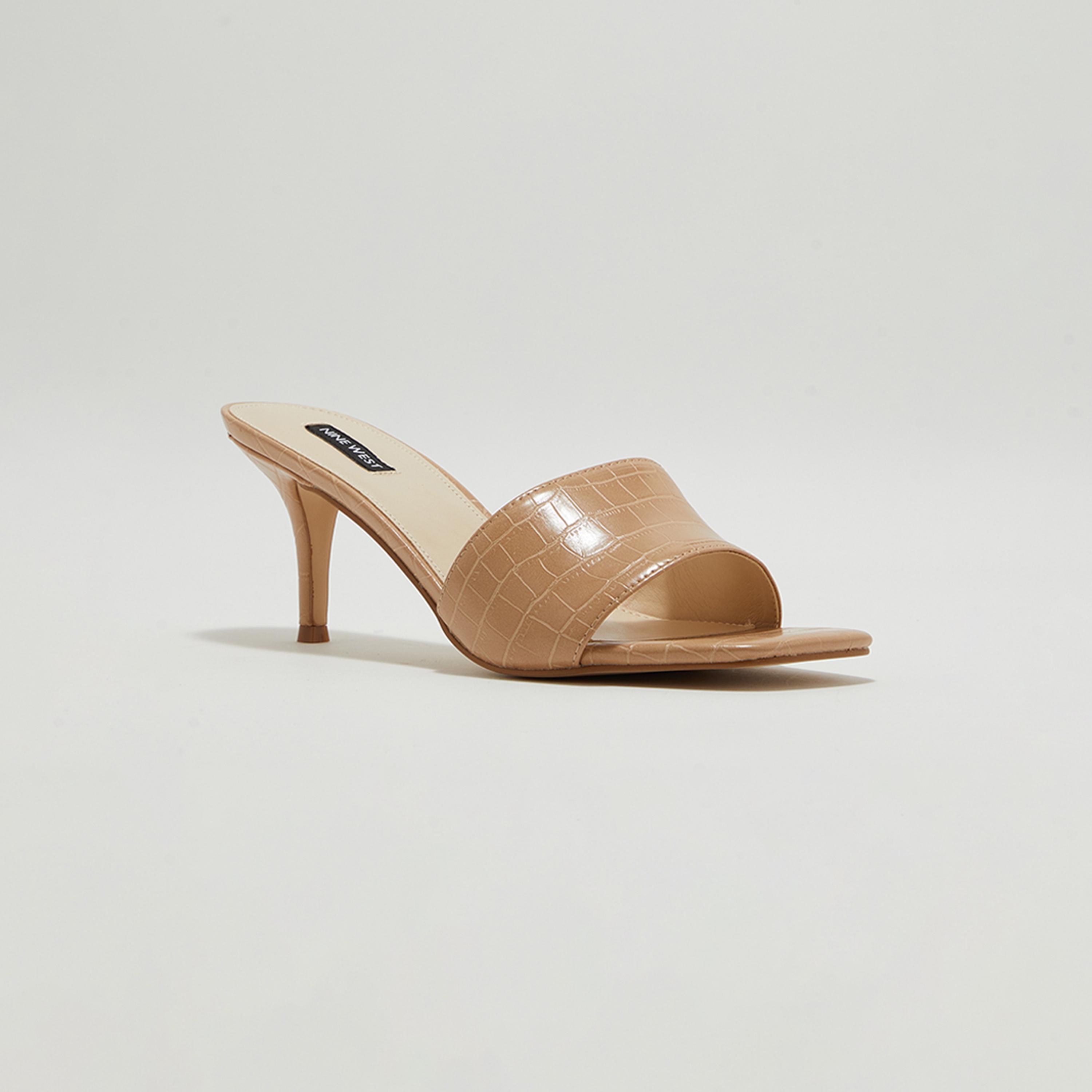 حذاء نسائي من ناين ويست ذو كروك بكعب ستيليتو ذو مقدمة مربعة ومزخرفة | wnDONNA-FW23-women-shoes-heels-image-1