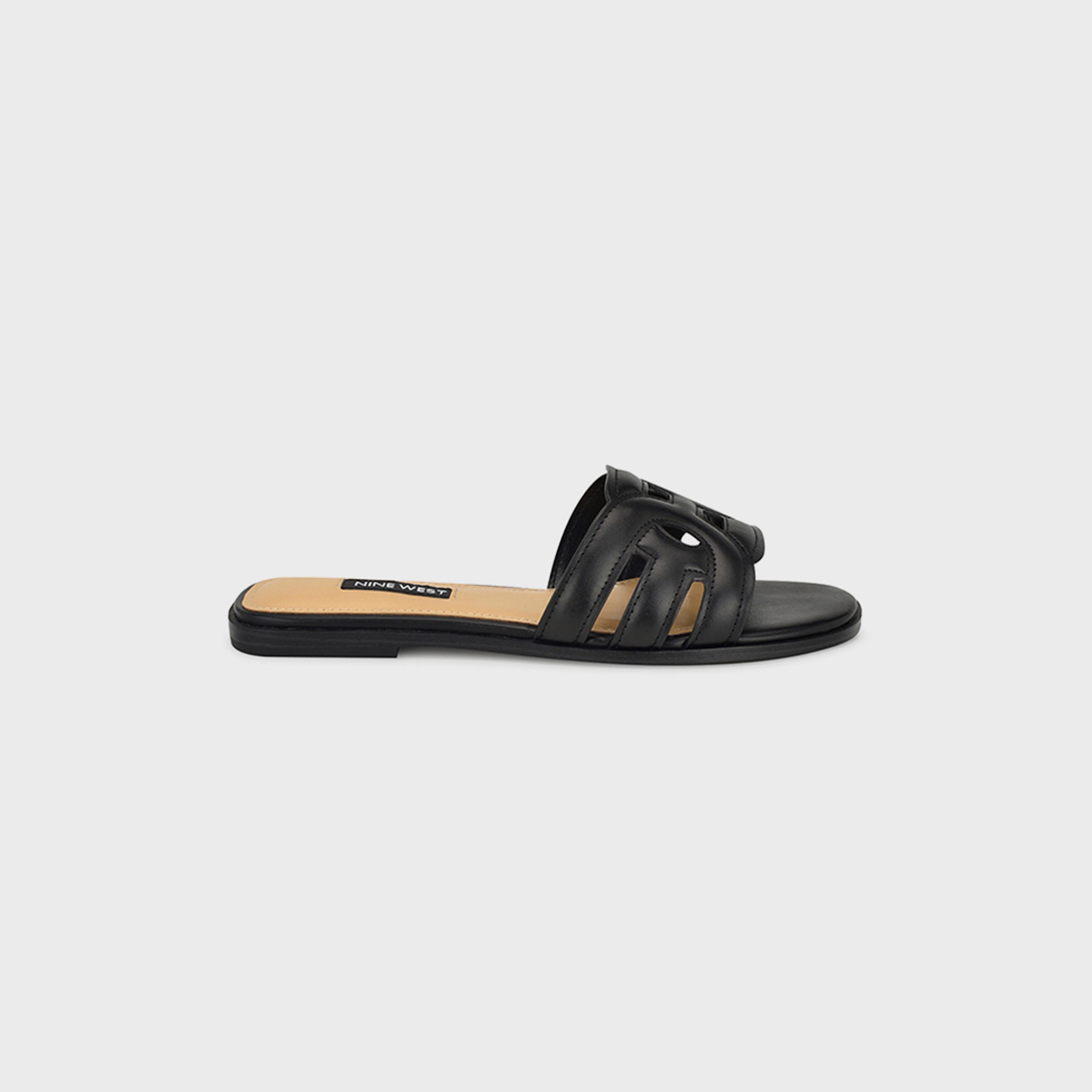 Nine West Women's Slide Sandals with Cut Out | wnGEENA3-women-shoes-sandals-flats-image-2