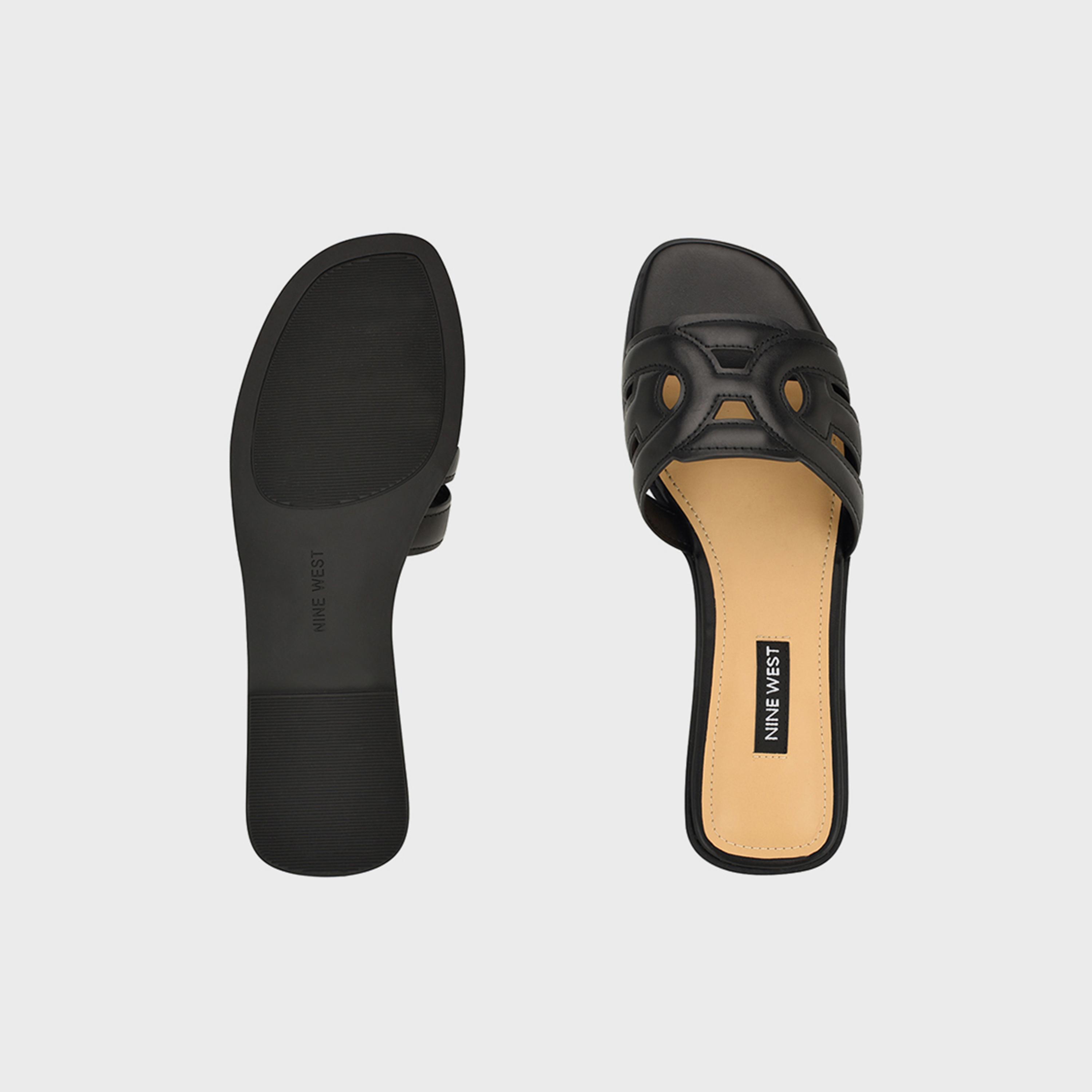 Nine West Women's Slide Sandals with Cut Out | wnGEENA3-women-shoes-sandals-flats-image-3