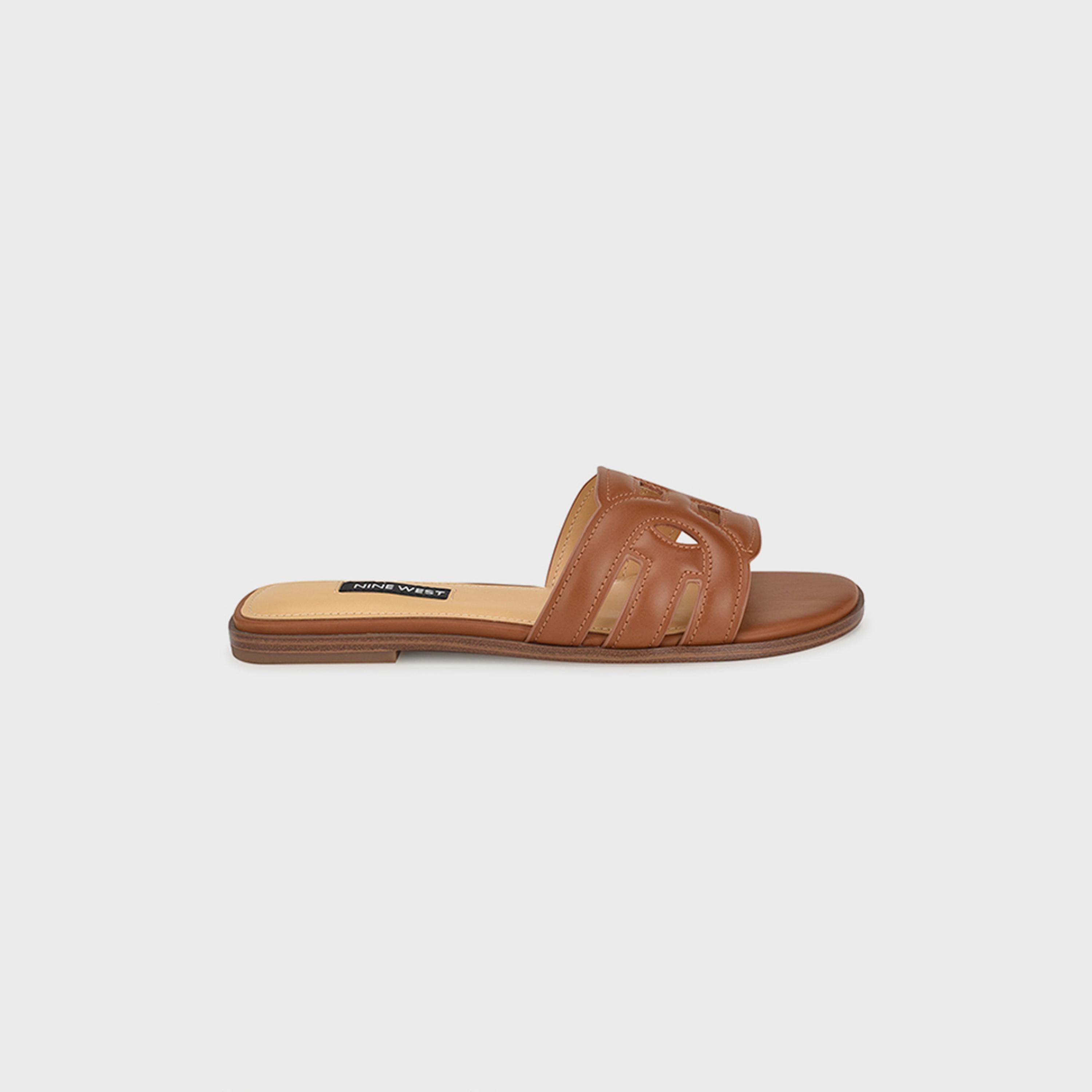 Nine West Women's Slide Sandals with Cut Out | wnGEENA3-women-shoes-sandals-flats-image-7