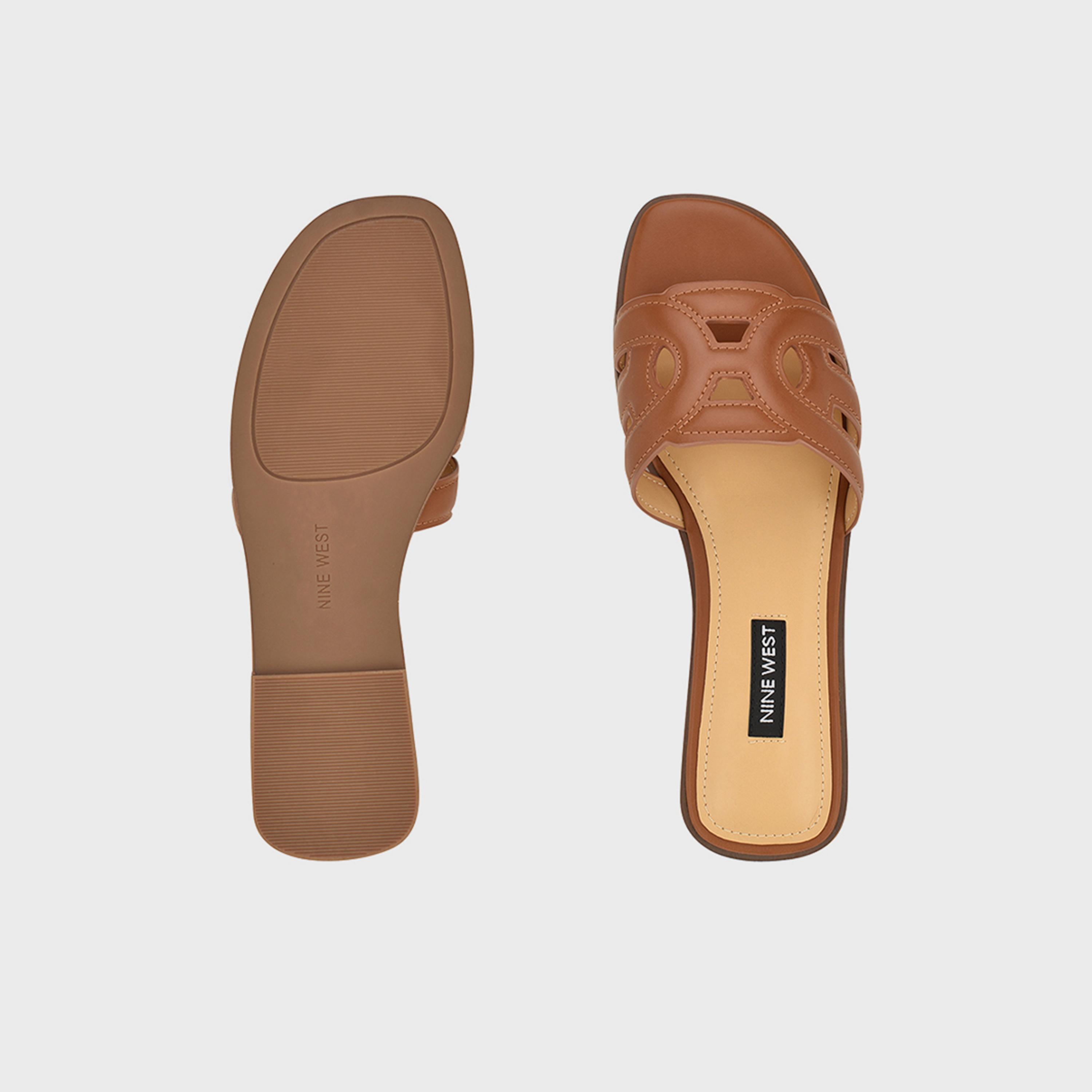 Nine West Women's Slide Sandals with Cut Out | wnGEENA3-women-shoes-sandals-flats-image-3