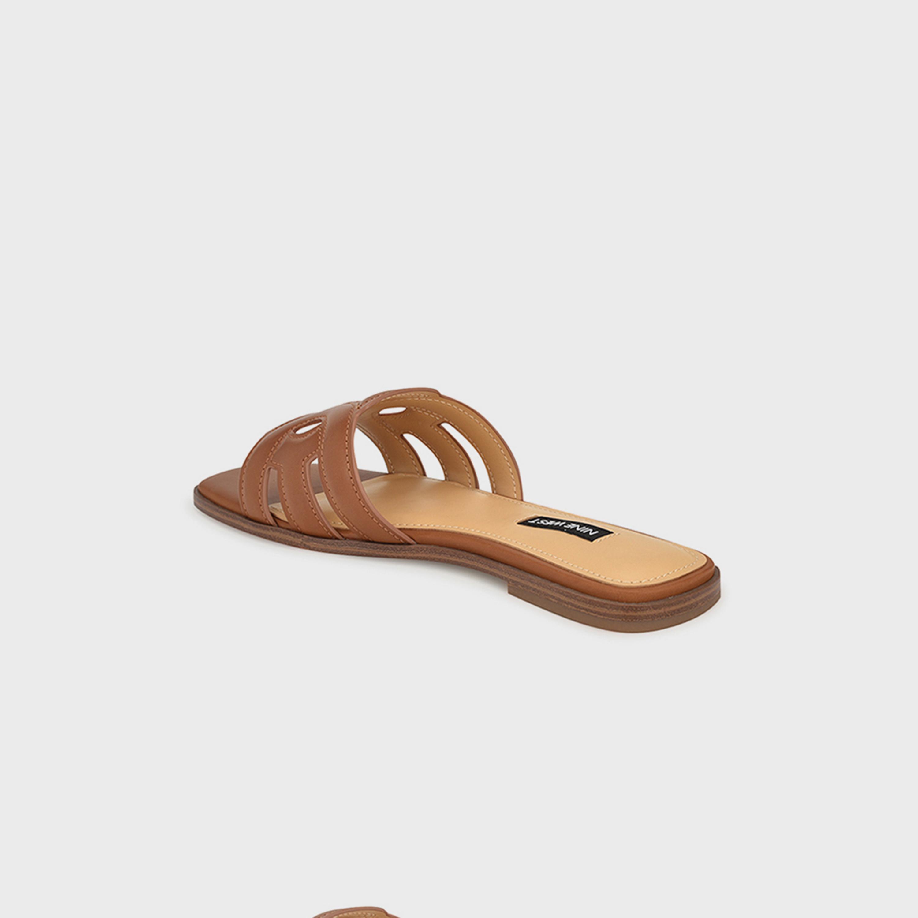 Nine West Women's Slide Sandals with Cut Out | wnGEENA3-women-shoes-sandals-flats-image-5