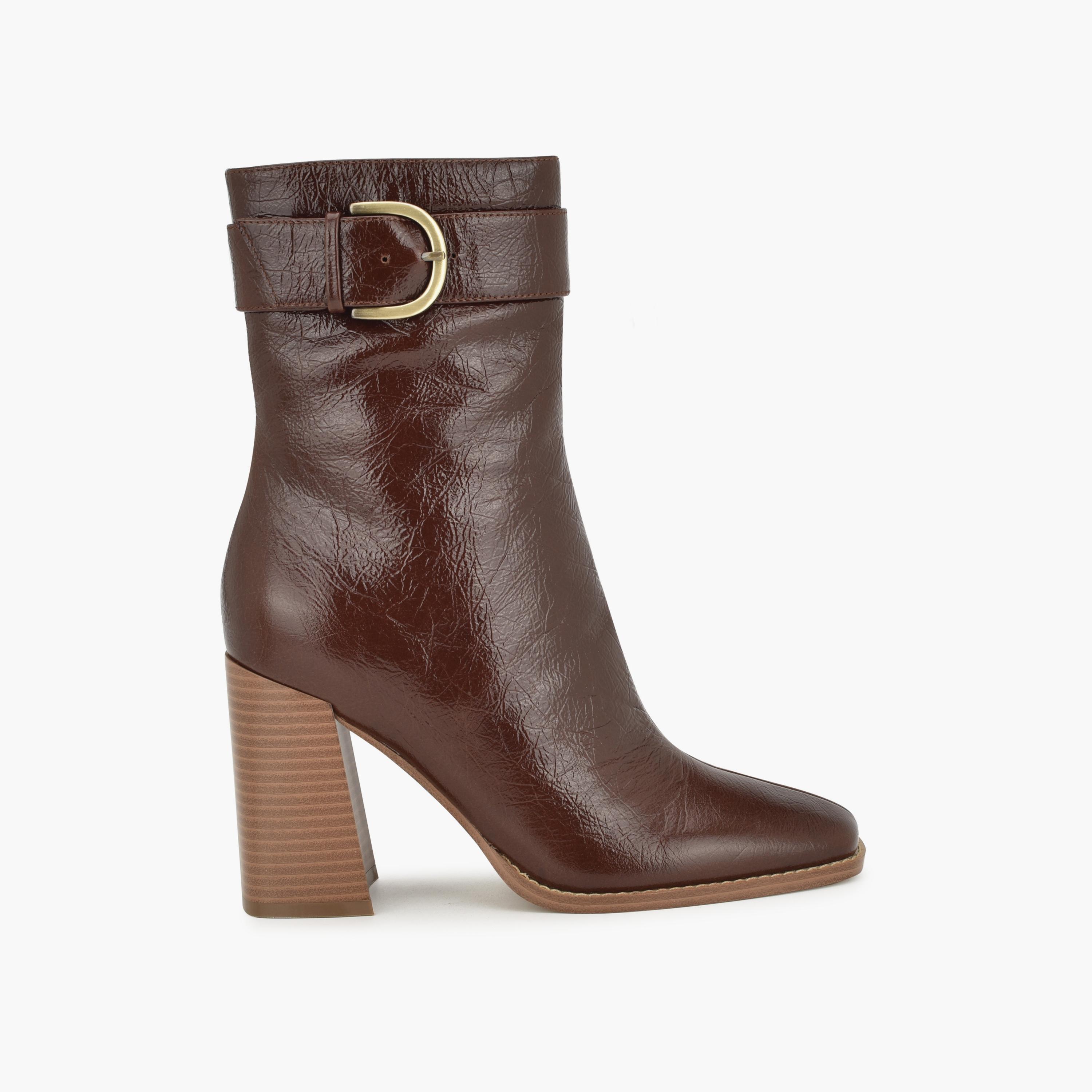 بوتز ناين ويست تاريس نسائية بكعب بلوك مع اسينت إبزيم-women-shoes-boots-image-12