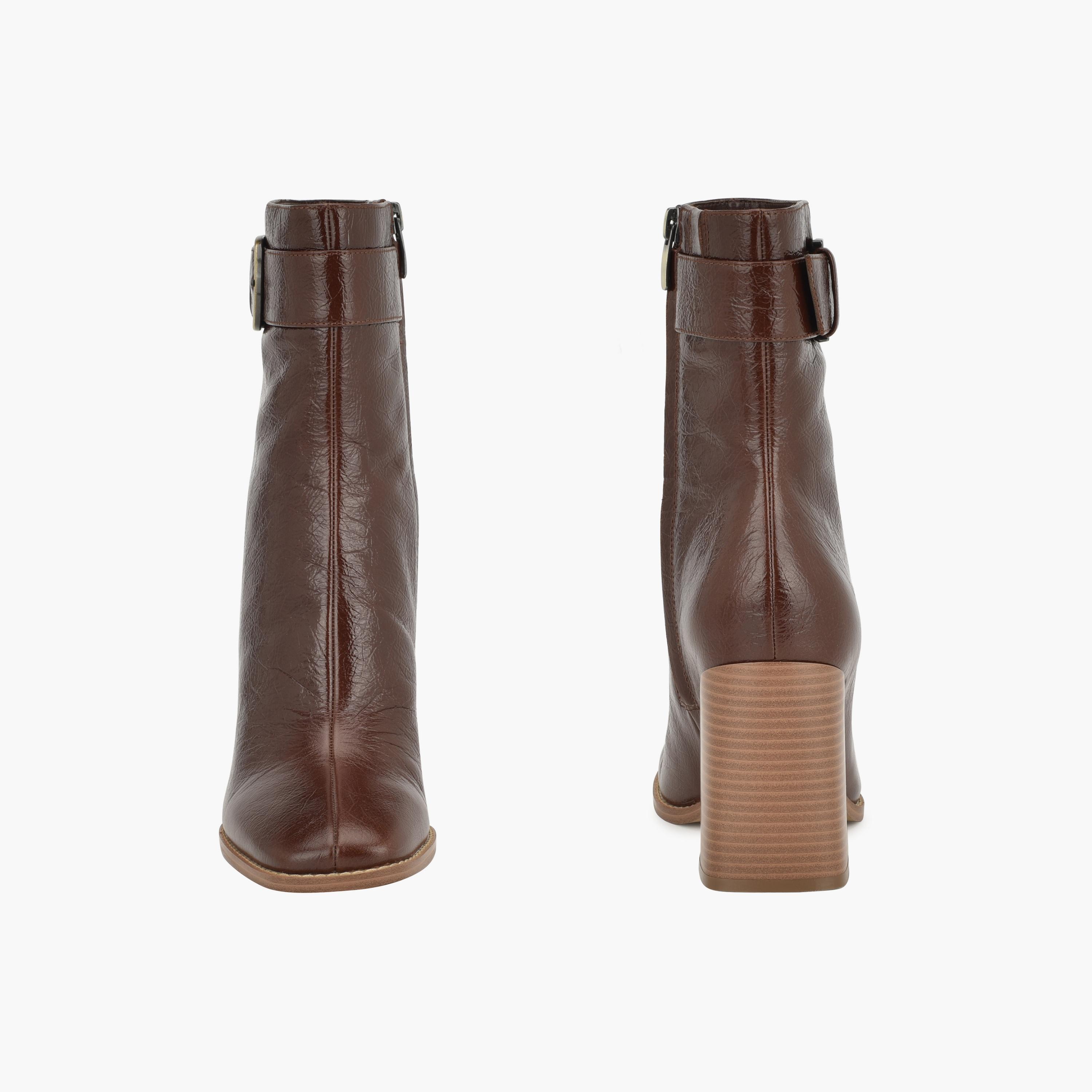 بوتز ناين ويست تاريس نسائية بكعب بلوك مع اسينت إبزيم-women-shoes-boots-image-15