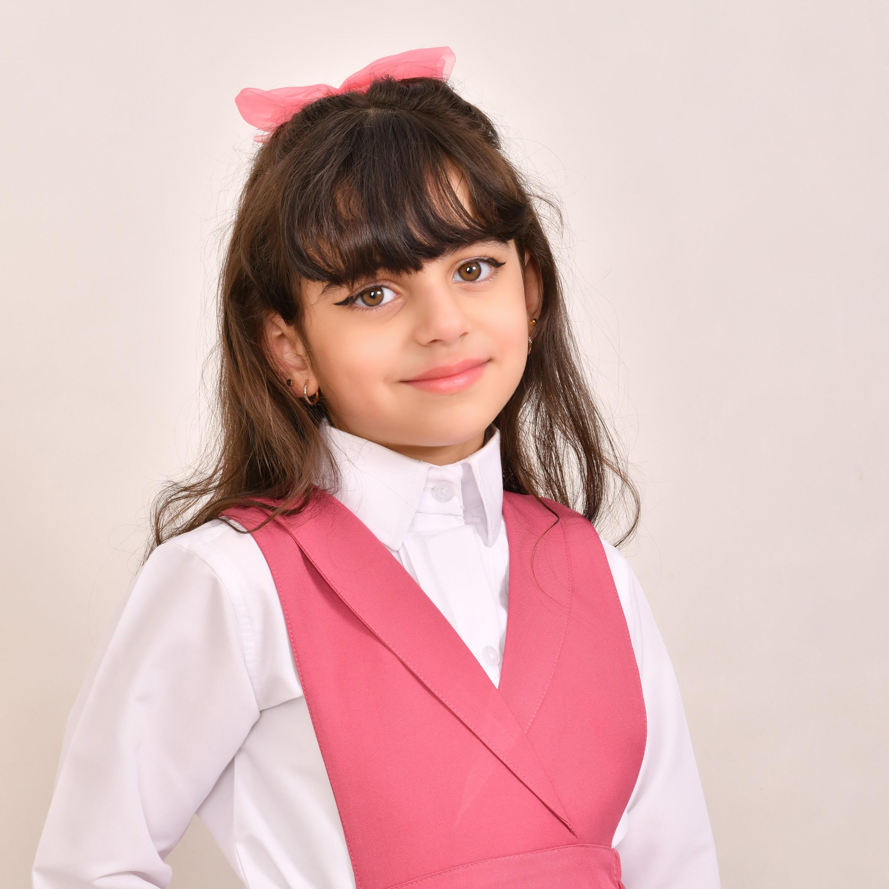 Hawraa Pink Linen Shawl Collar Sleeveless Girls Pinafore Dress-girls-clothing-dressesandjumpsuits-image-5
