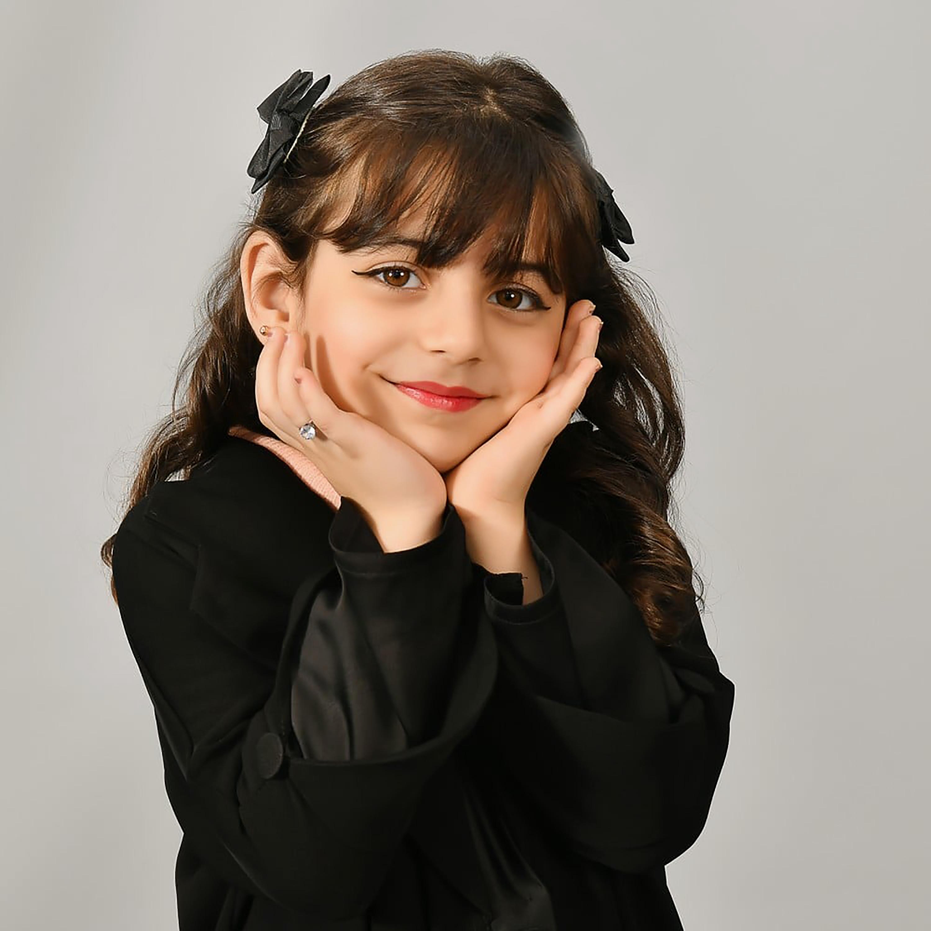 Hawraa Black Linen Girl's Abaya-girls-arabicclothing-abayas-image-3
