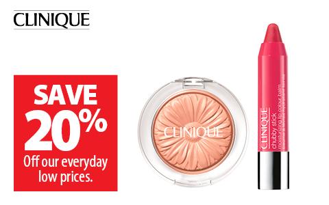 Clinique, save 20% off our everyday low prices.