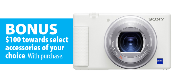 Sony ZV-1 Digital Camera
Available in white or black