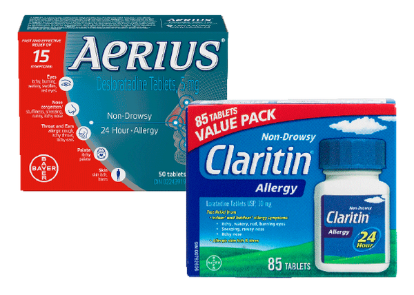Aerius Allergy 24 Hour 50s or
Claritin Allergy 24 Hour 85s