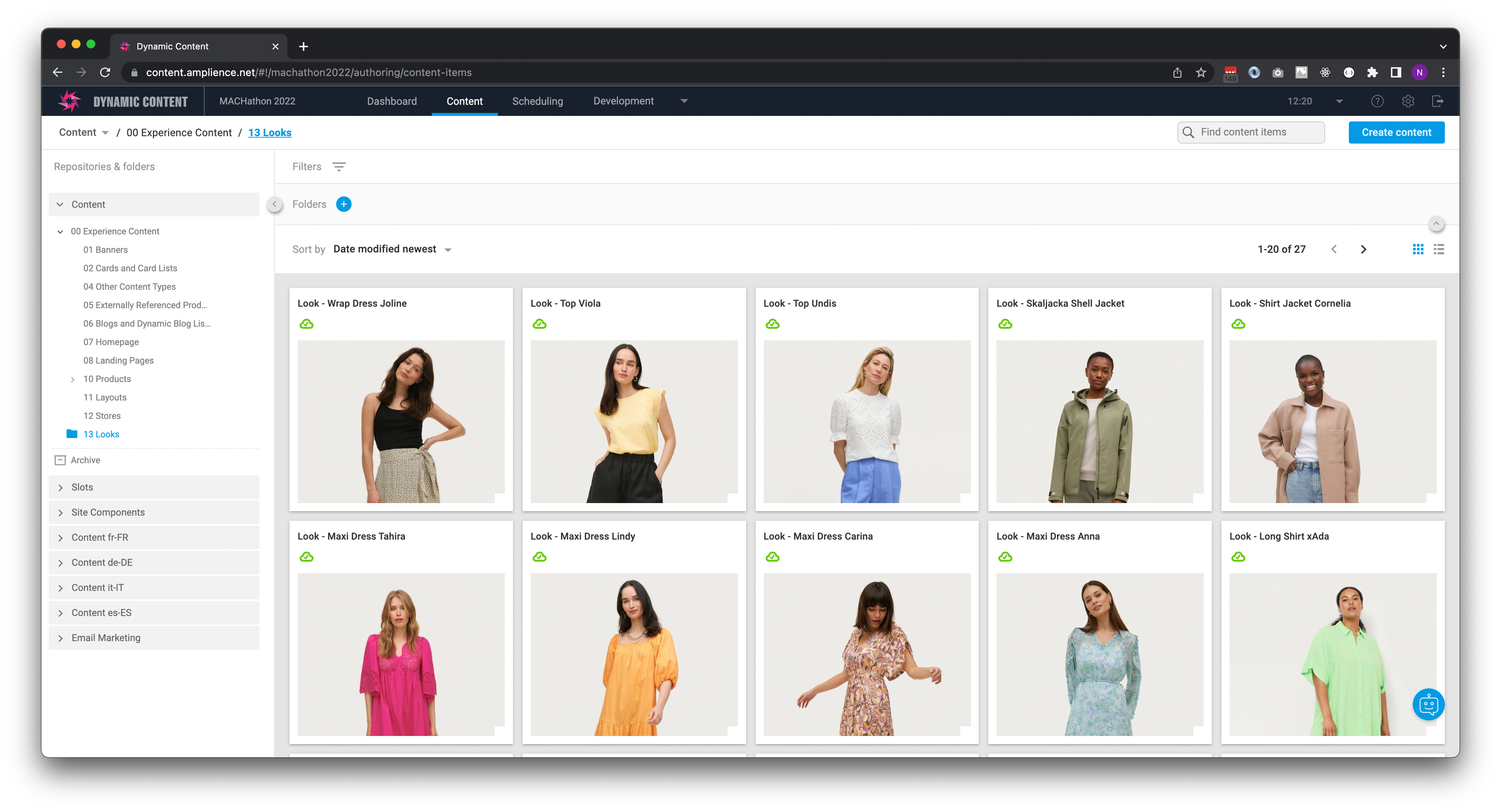 Looks in Amplience Dynamic Content