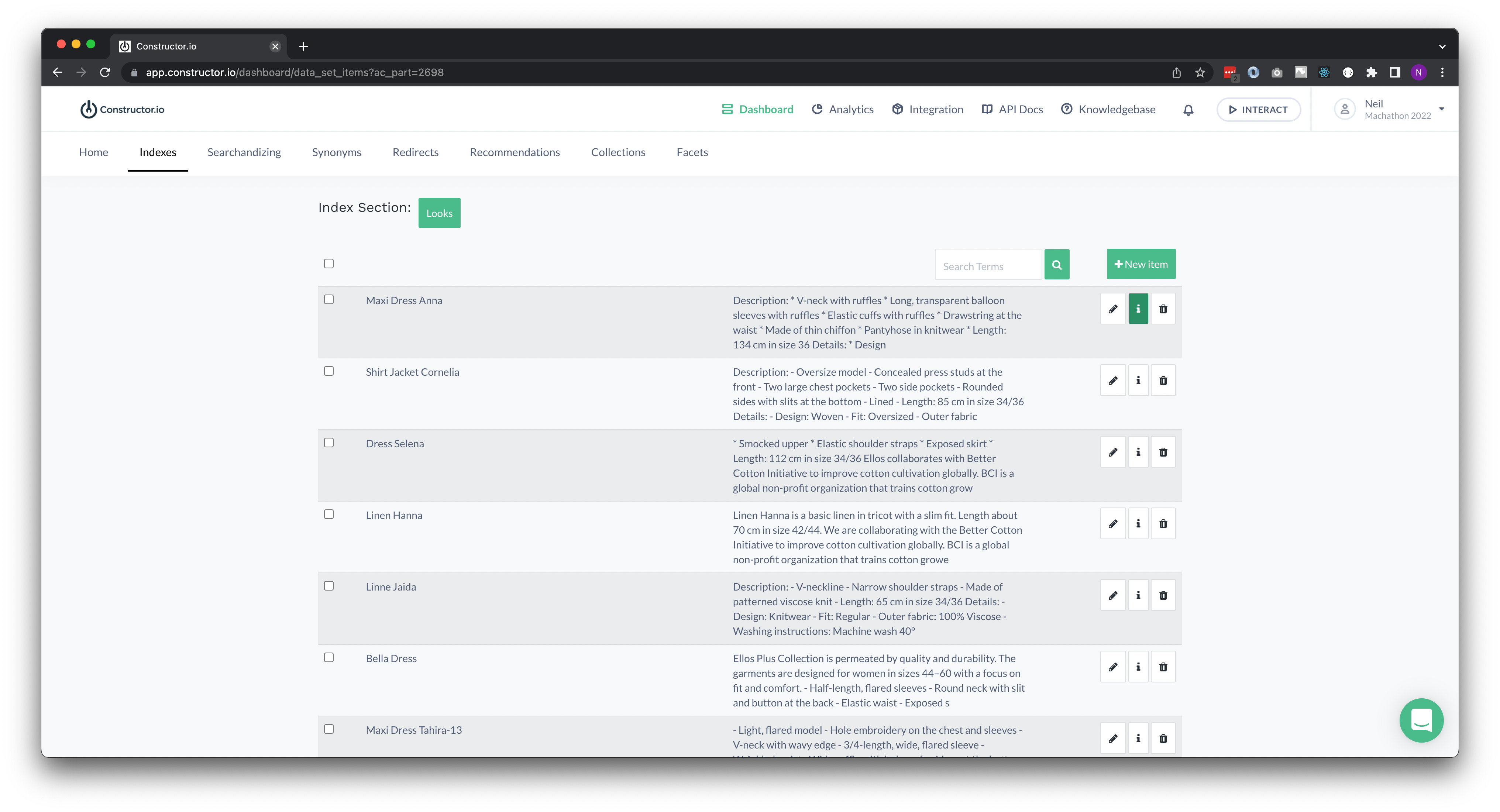 Looks Section Constructor.io