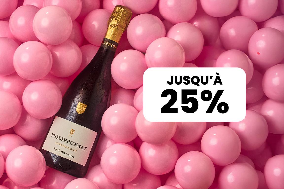 Jusqu’à 25% de rabais sur une large sélection de champagnes