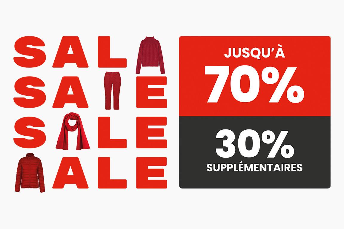 À partir de 3 articles mode, sous-vêtements, sport et accessoires déjà soldés.