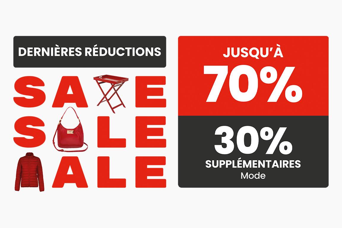 À partir de 3 articles mode, sous-vêtements, sport et accessoires déjà soldés.