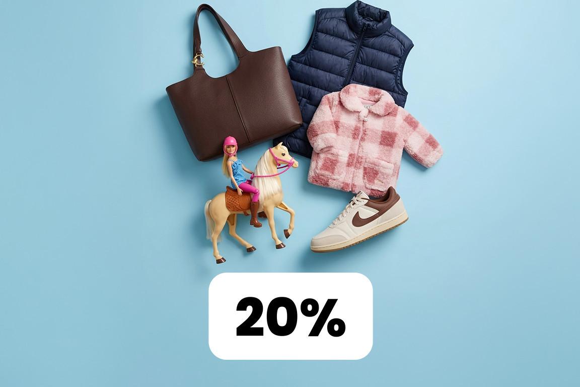 20% sulla moda, i bagagli e molto altro, solo oggi online