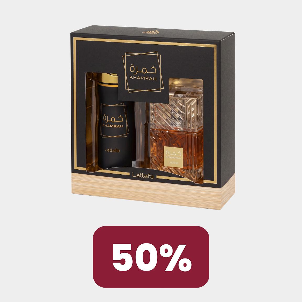50% sur le coffret cadeau Lattafa Khamrah