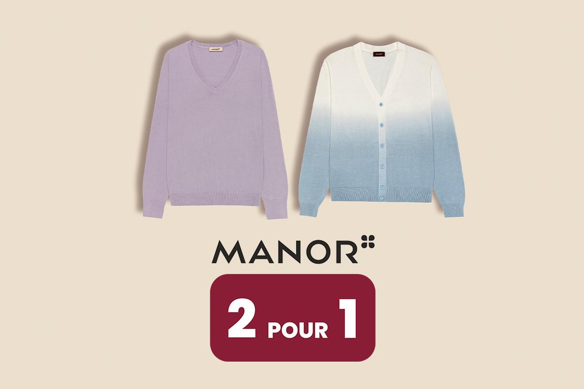 2 pour 1 sur les pull-overs Manor