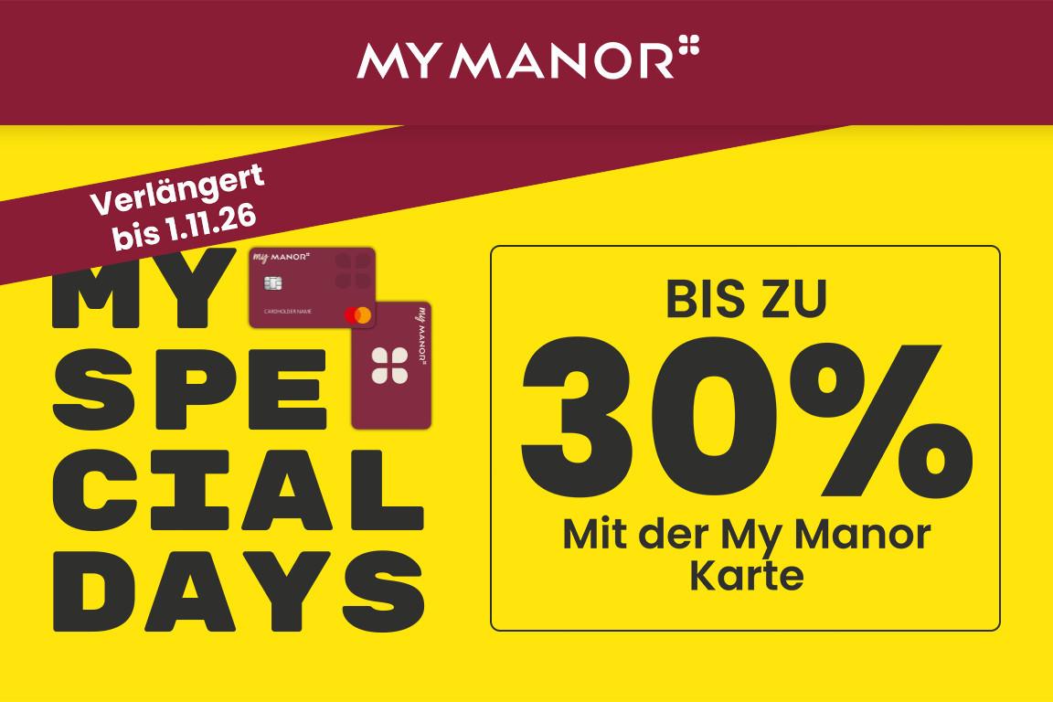 Bis zu 30% auf viele Brands und Kategorien mit der My Manor Karte