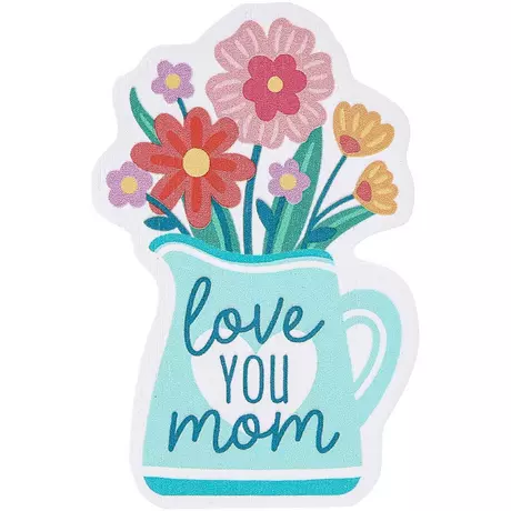 I Love You Mom Flower Vase Tabletop Plaque