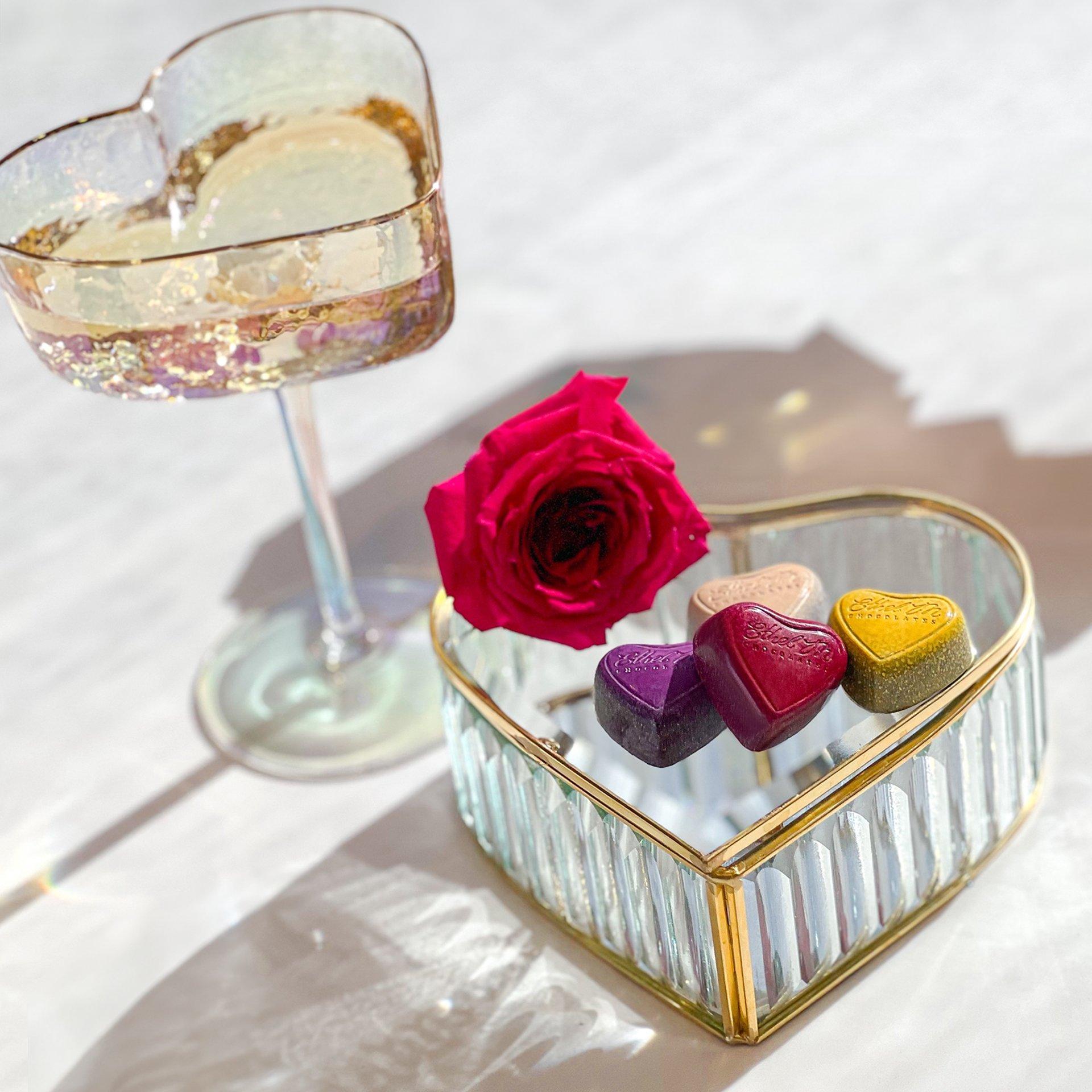 Heart cocktail glasses