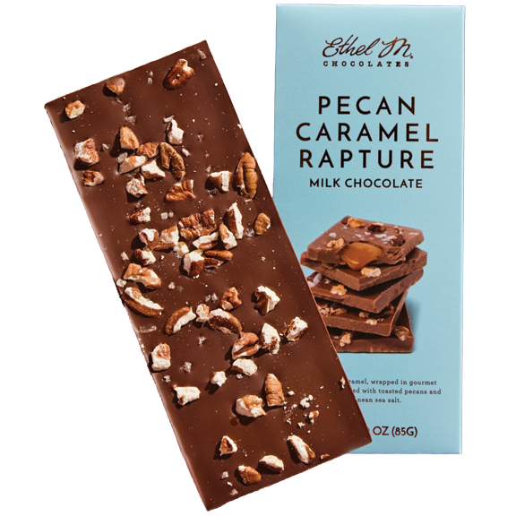 Ethel M Chocolates Pecan Caramel Rapture Milk Chocolate Tablet Bar