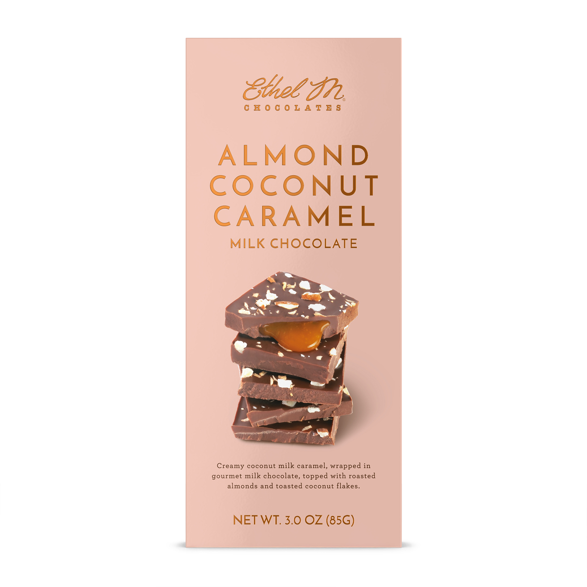 Almond Coconut Caramel Milk Chocolate Tablet Bar 0