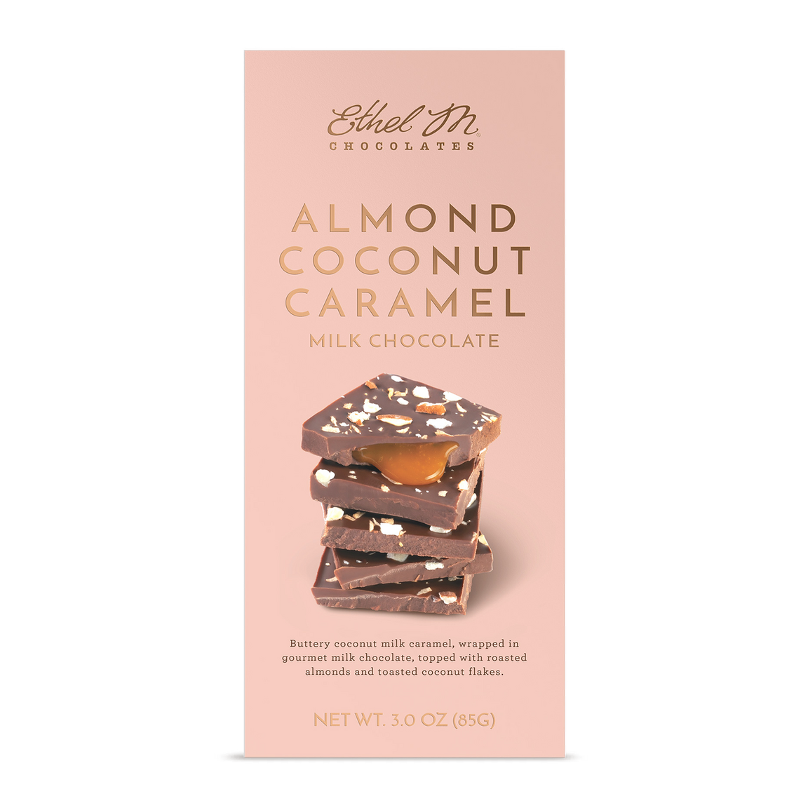 Almond Coconut Caramel Milk Chocolate Tablet Bar 0