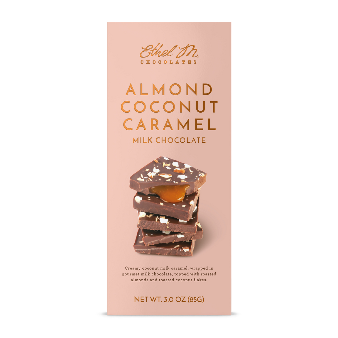 Almond Coconut Caramel Milk Chocolate Tablet Bar 0