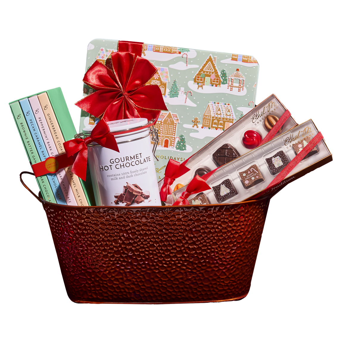 Eat, Drink, and Be Merry Holiday Gourmet Chocolate Gift Basket 0