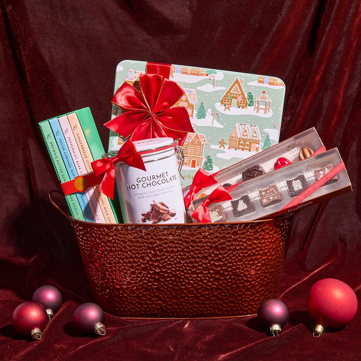 Eat, Drink, and Be Merry Holiday Gourmet Chocolate Gift Basket 1